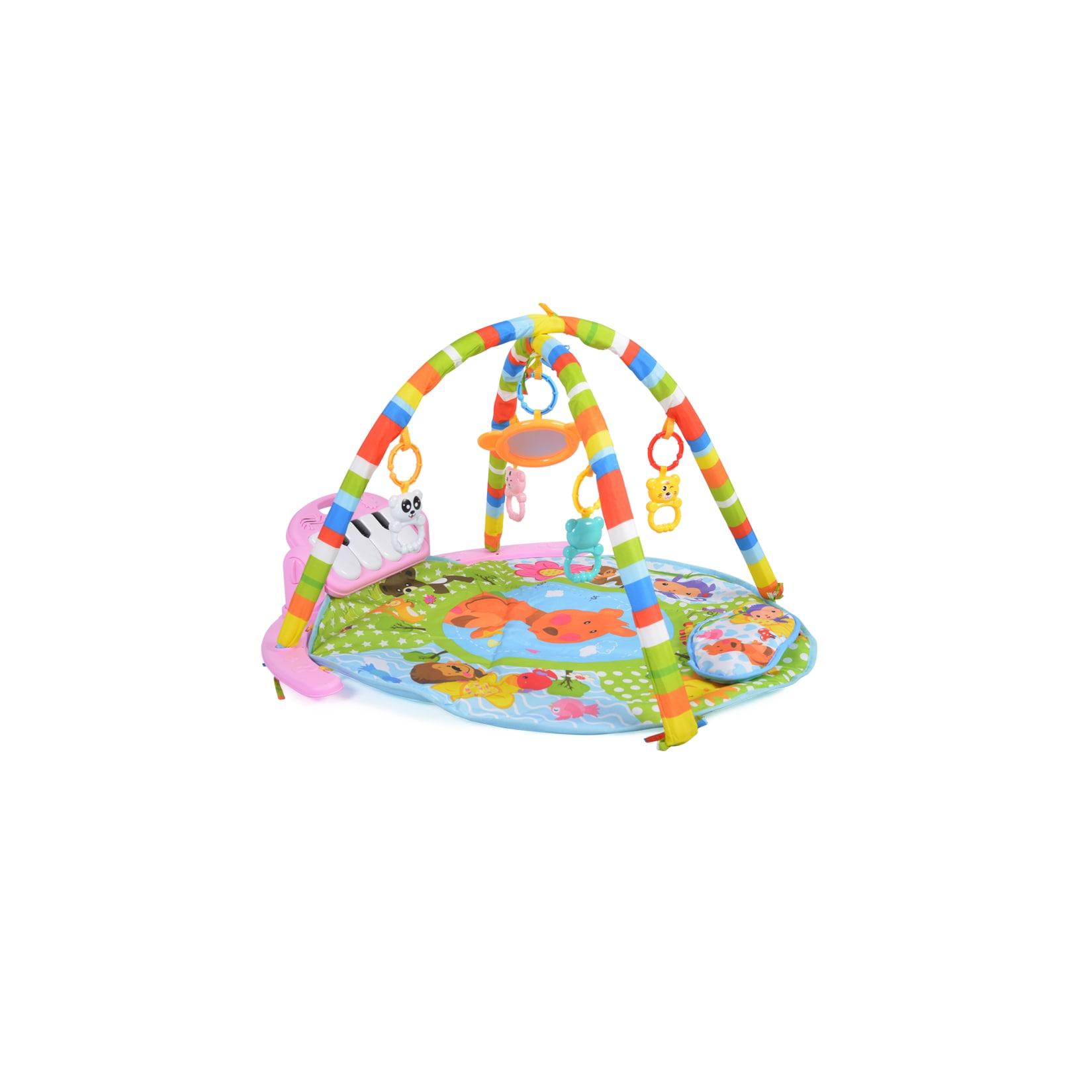 Moni Spielbogen Piano 696-R, Krabbeldecke, Musiktasten, Spiegel, Spielcenter rosa