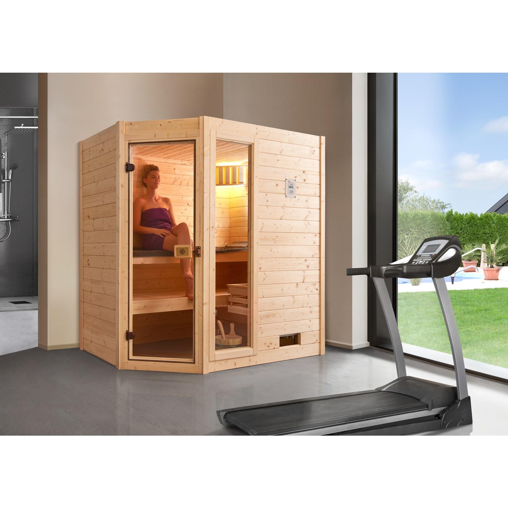 Weka Eck-Sauna Valida 1 mit Zusatzfenster, 189 x 203,5 x 139 cm