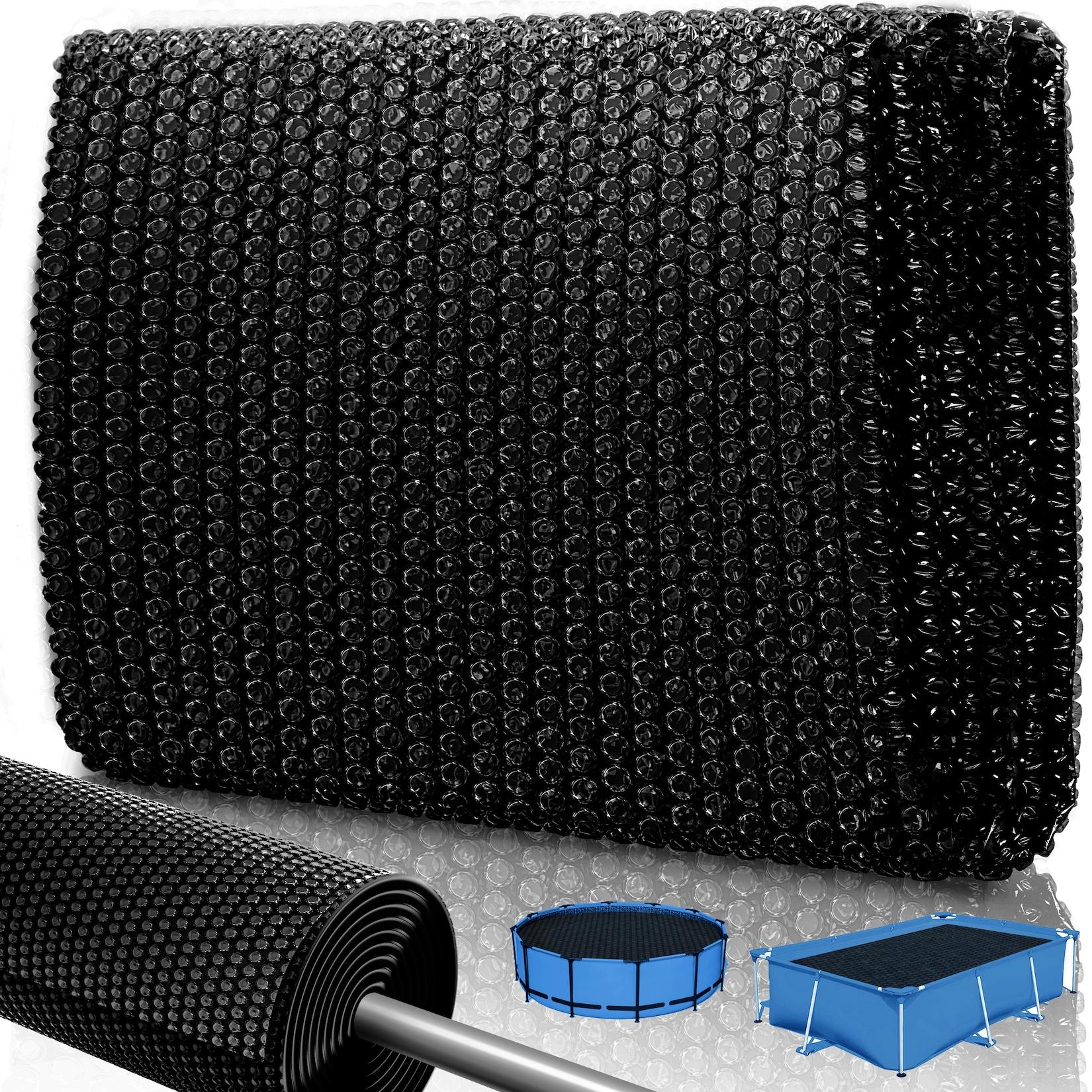 KESSER® Pool Solarabdeckplane Solarfolie Stärke 120µm Solarabdeckung Solarplane zuschneidbar Poolsolarplane Solar Folie inkl. 1x Schere, 1x Lochzange & 12x Ösen Poolheizung für Wassererwärmung