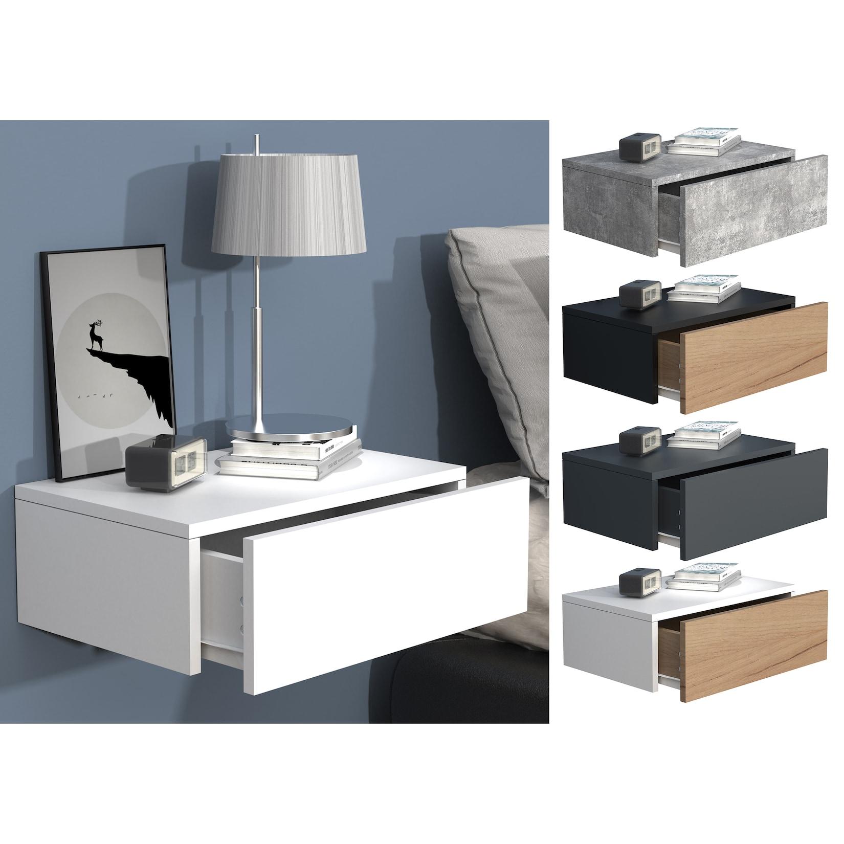 Vcm Nachtschrank Wandschublade Wandboard Nachttisch MaßE Ca. H. 15 X B. 45 X T. 30 Cm - Usal M 45 Cm