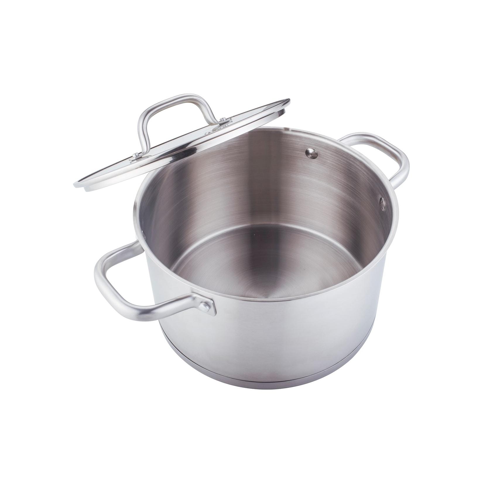 Michelino Bratentopf Ø24cm Edelstahl Kochtopf mit Glasdeckel