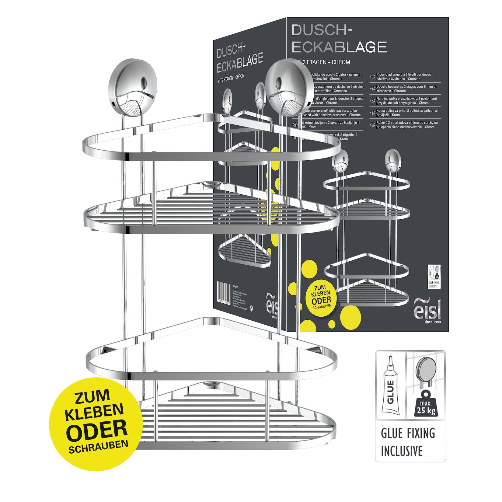 EISL® Eisl Duschregal ohne Bohren 2 Etagen Chrom