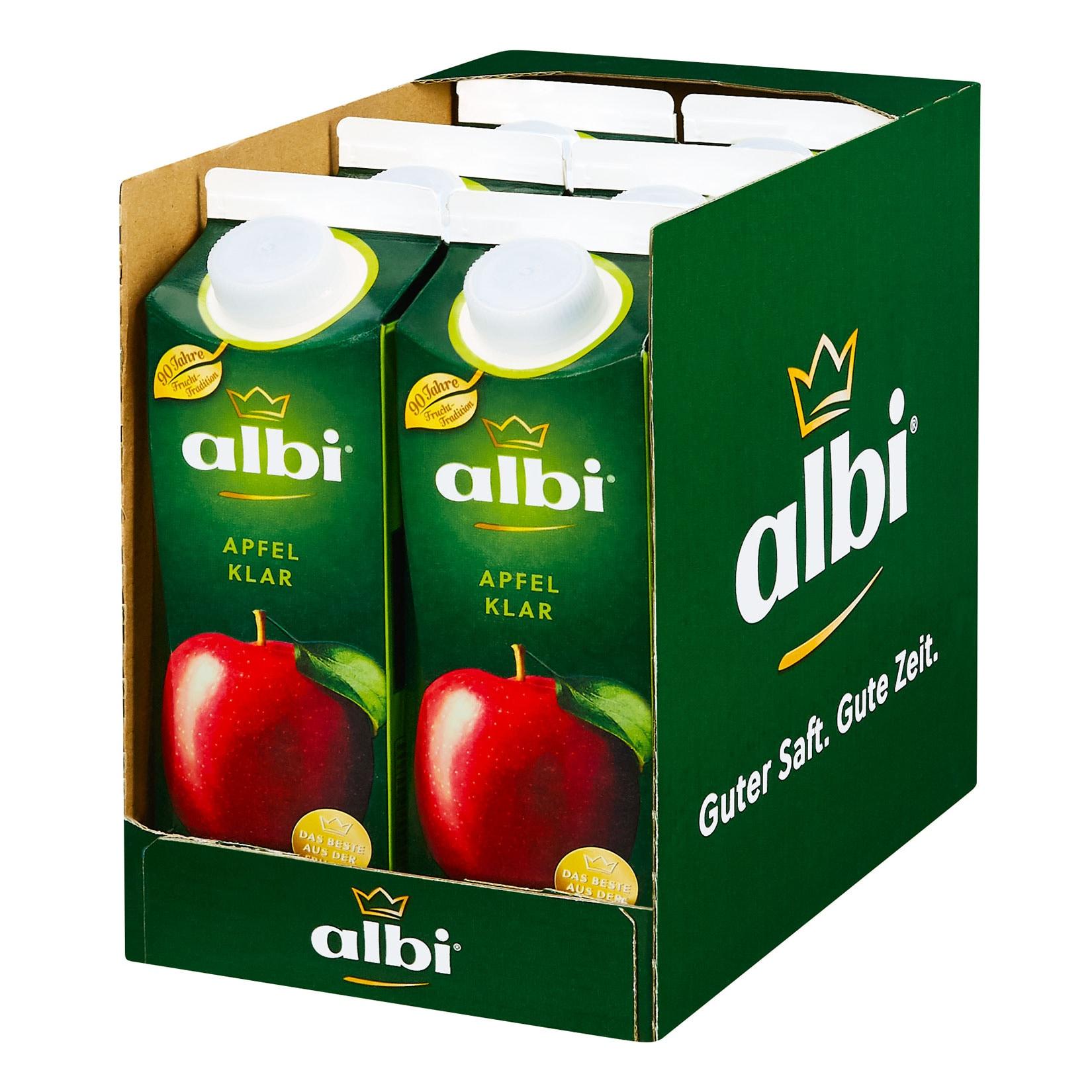 albi Apfelsaft klar 1 Liter, 6er Pack