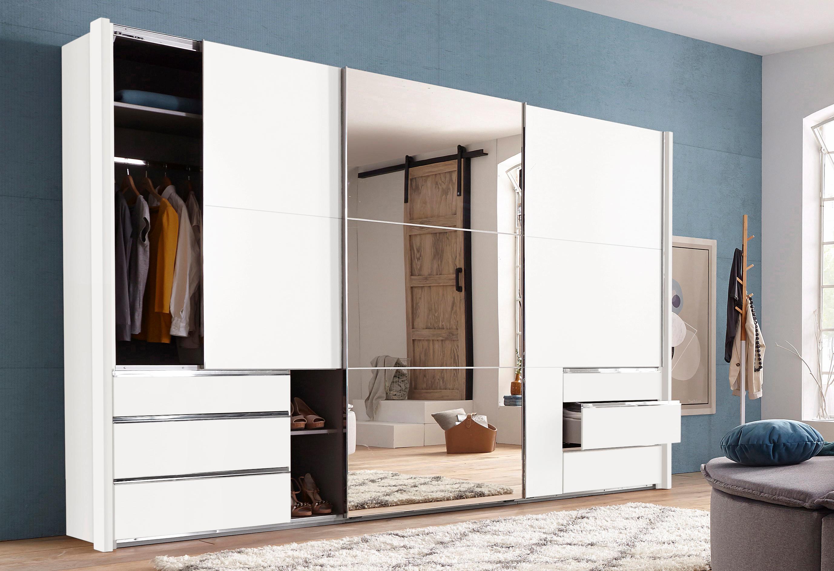 SchwebetüRenschrank Wimex "Level By Fresh To Go", Weiß, B:300Cm H:236Cm T:65Cm, SchräNke, SchwebetüRenschrank, Jeweils Mit Einer SpiegeltüR, Topseller