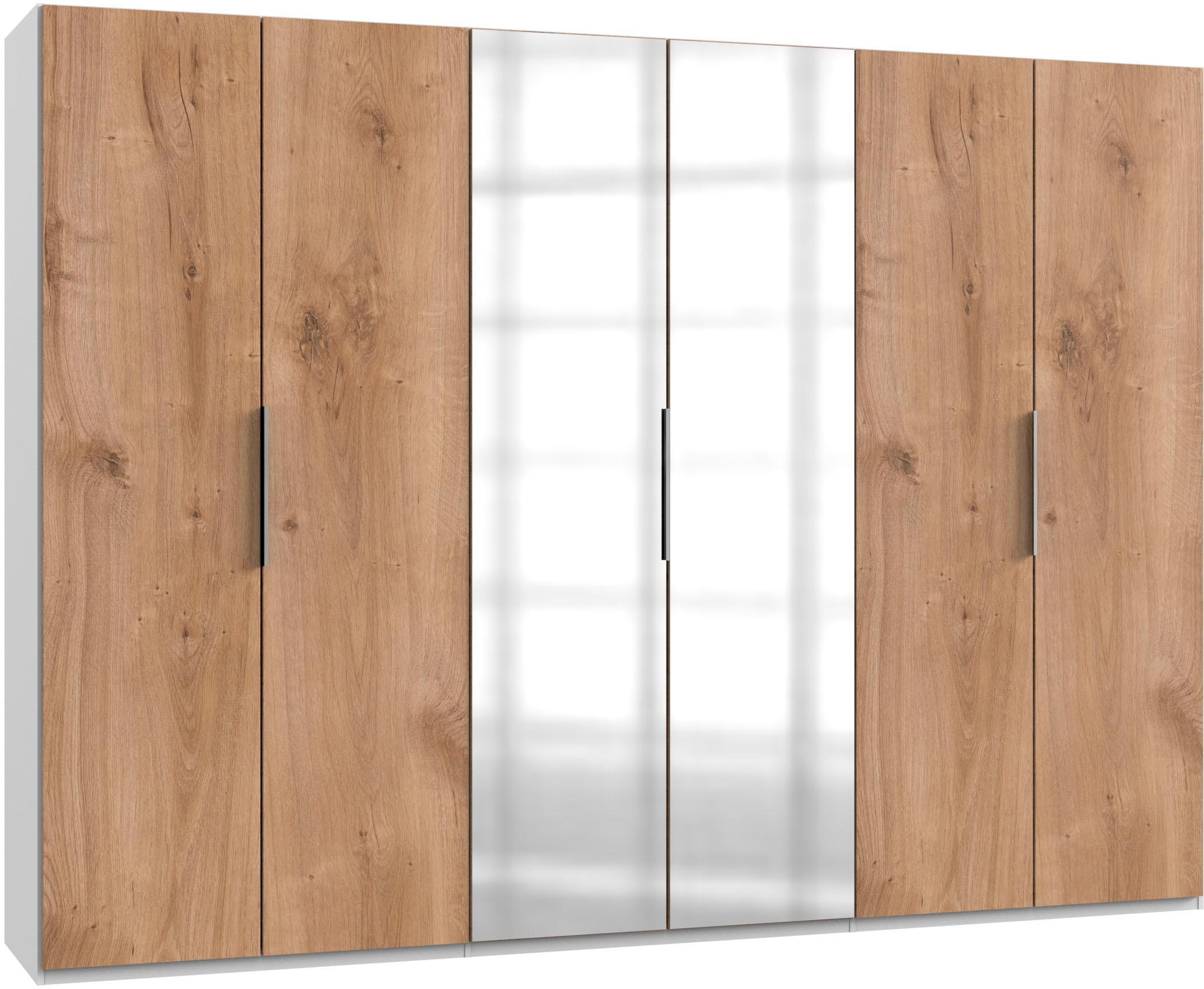 Kleiderschrank Wimex "Level By Fresh To Go", Weiß (Weiß, Plankeneichefarben), B:300Cm H:216Cm T:58Cm, SchräNke, Kleiderschrank, Mit SpiegeltüRen