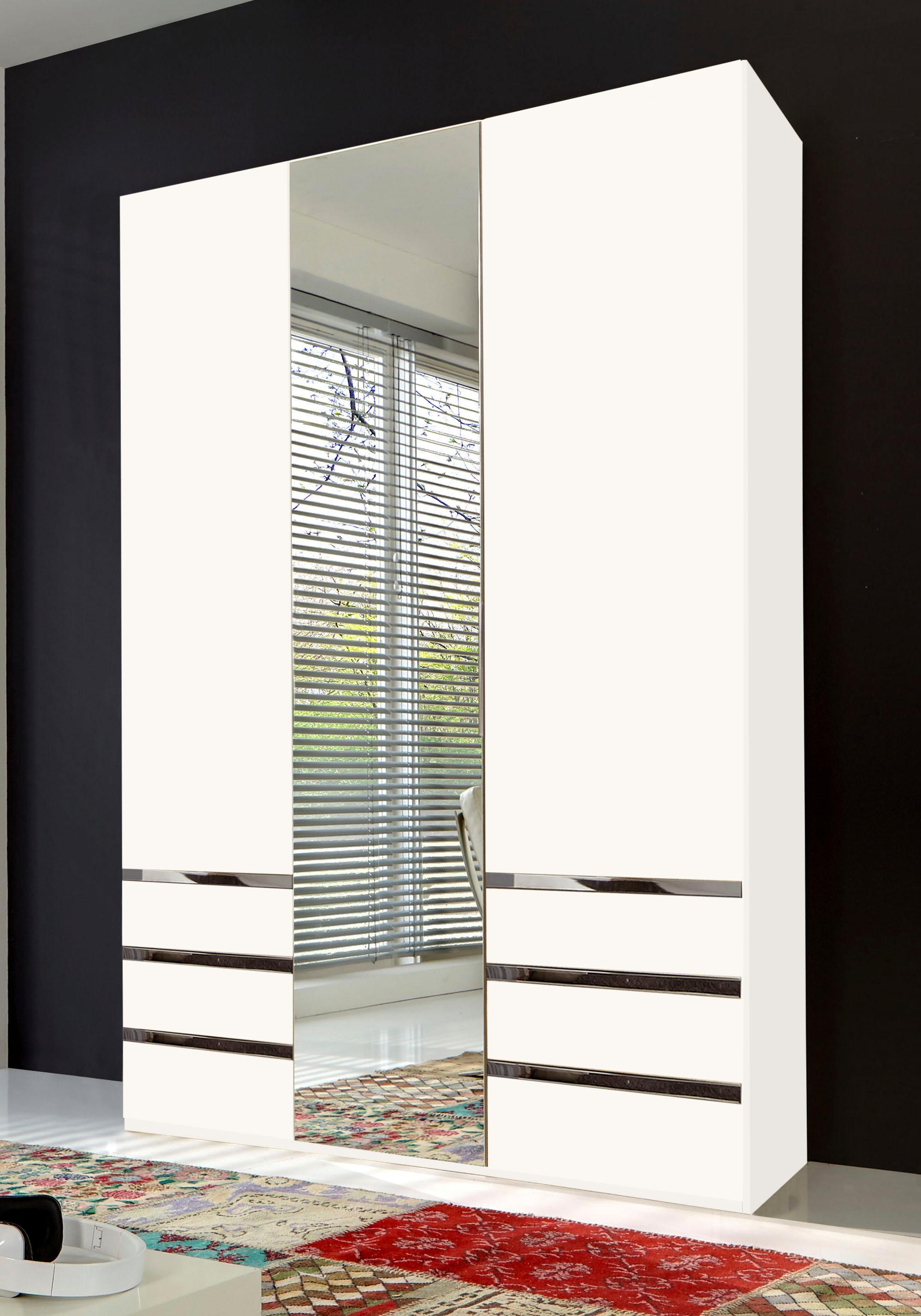 Kleiderschrank Wimex "Level By Fresh To Go", Weiß, B:150Cm H:236Cm T:58Cm, SchräNke, Kleiderschrank, Mit SpiegeltüRen Und Schubladen