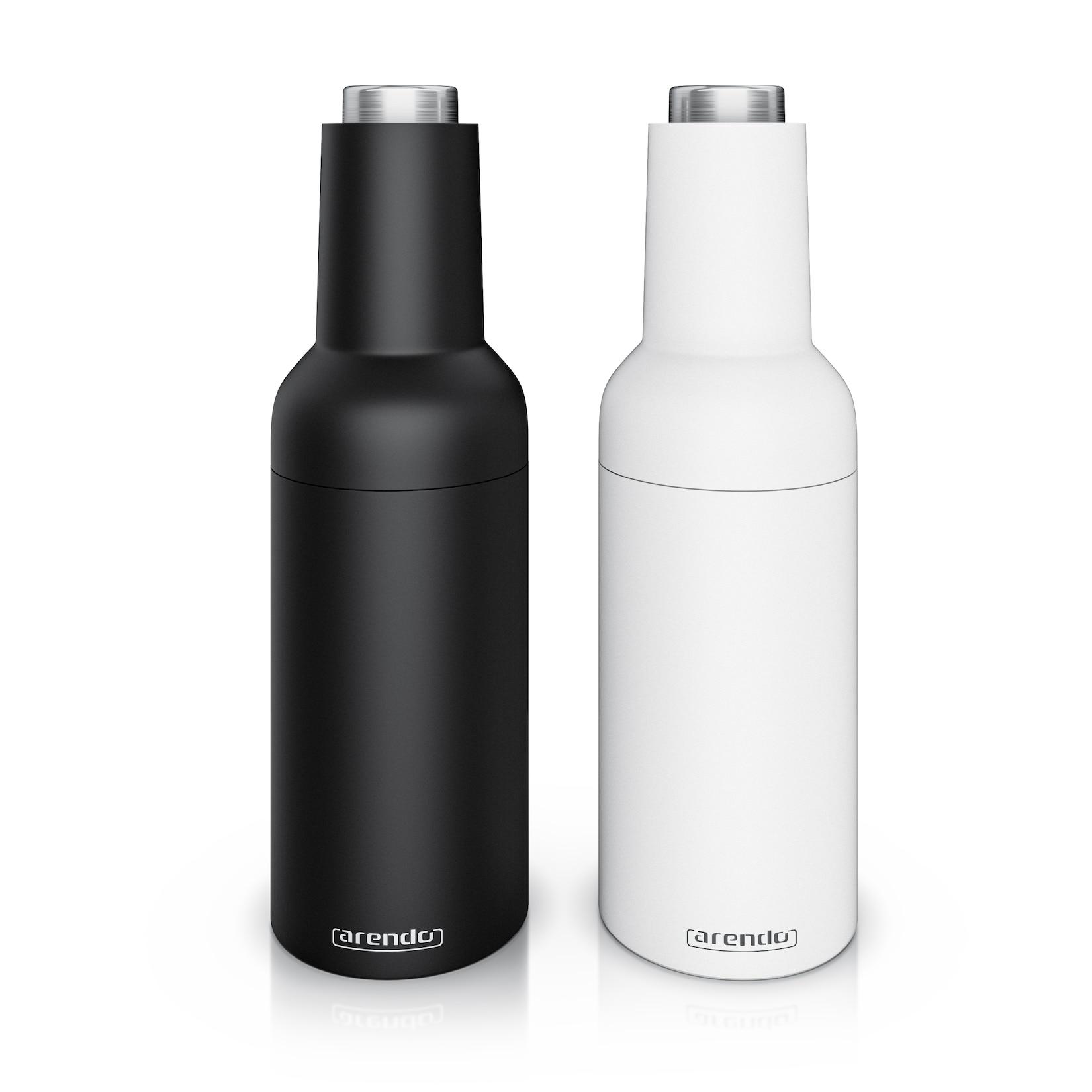 Arendo - Salz und Pfeffermühle elektrisch - 2er Set - einhändiger Betrieb - mahlt automatisch beim Kippen - Batteriebetrieben - Gewürzmühle