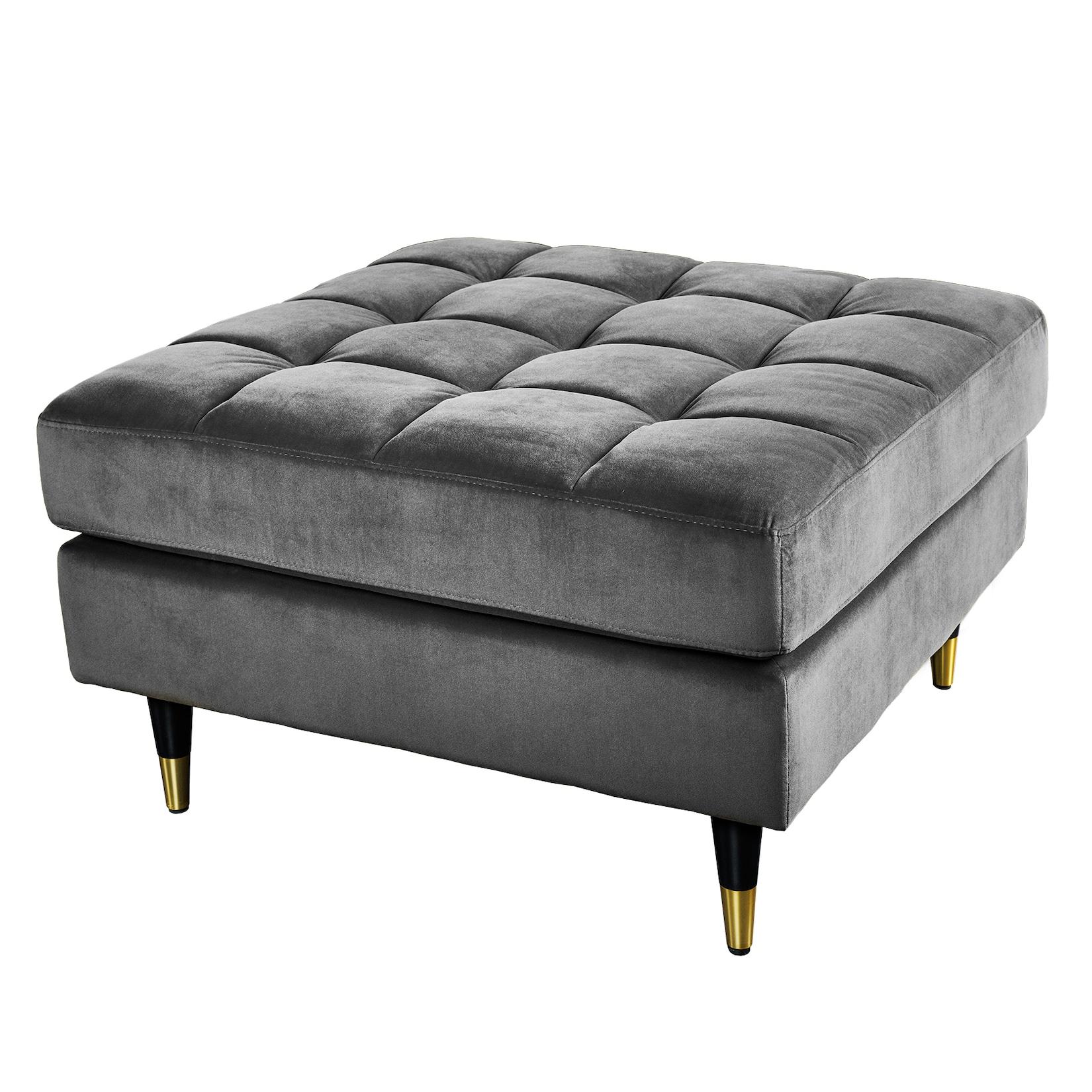 Riess Ambiente riess-ambiente Hocker COZY VELVET - 80cm grau Samt goldene Füße