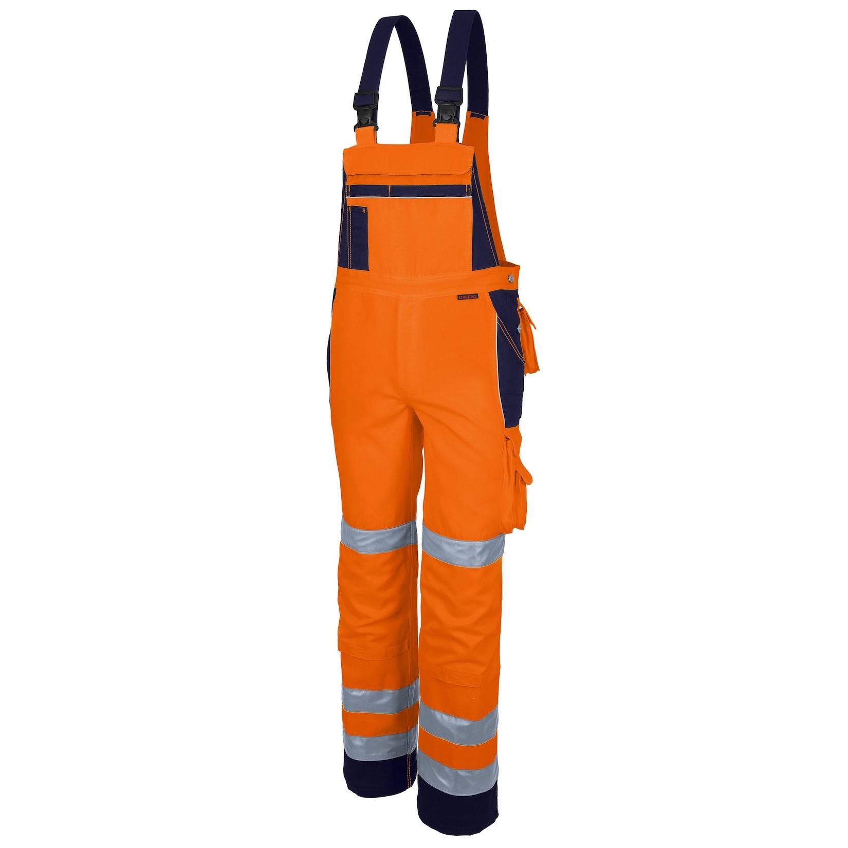 QUALITEX HIGH QUALITY WORKWEAR Latzhose PRO WS warnorange/marine Damen: 46 Herren: 52