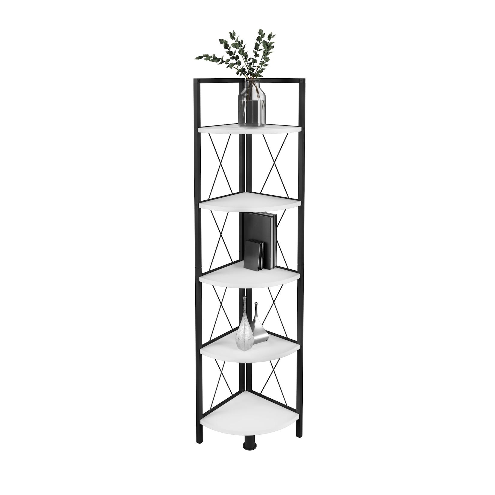 Vcm Holz Metall Eckregal Aufbewahrung Stand Regal BüCherregal Deko BüCher Standregal Insasi 5