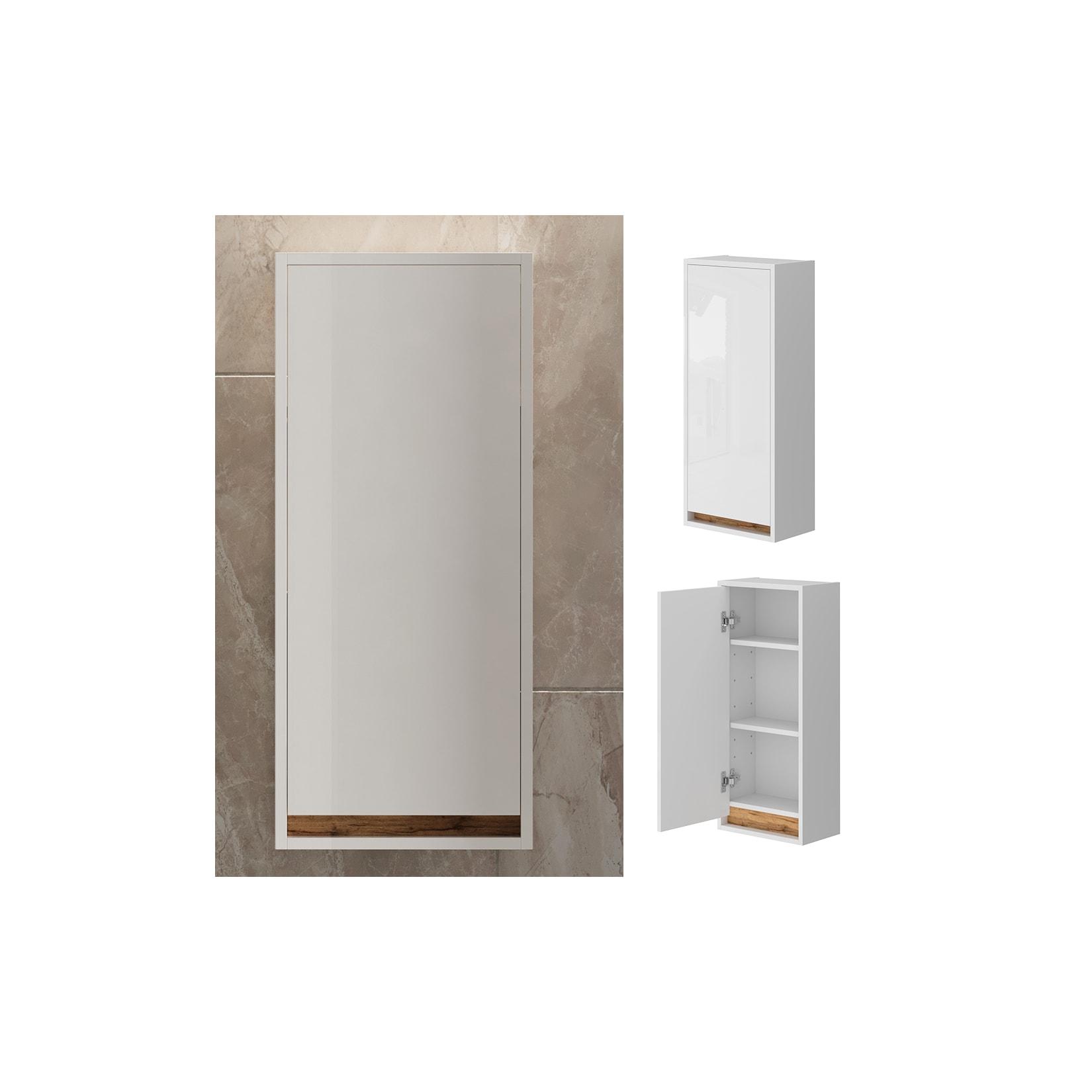 Vicco Hängeschrank Detmold Weiß Eiche 82 x 35 cm mit Tür