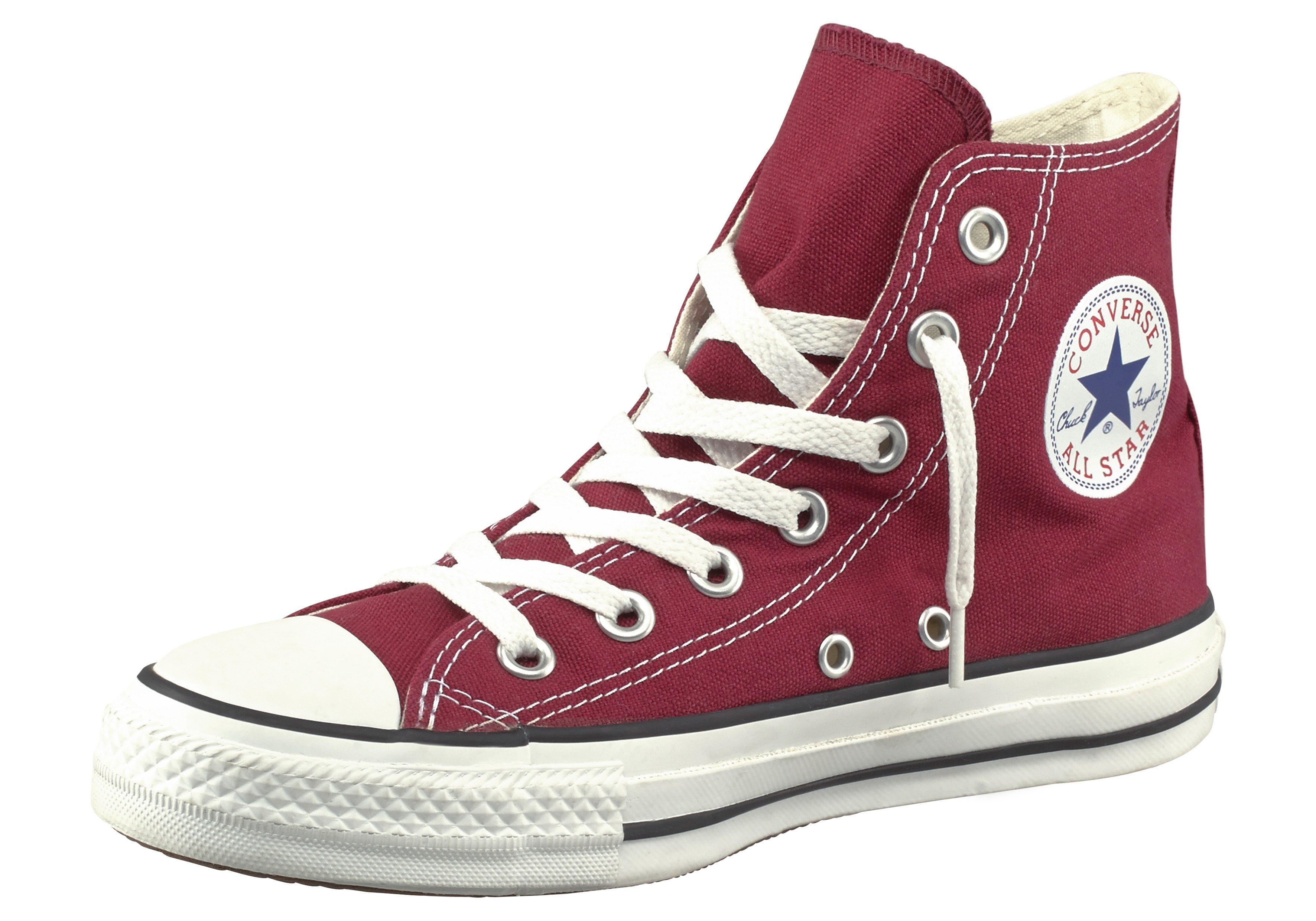 Sneaker Converse "Chuck Taylor All Star Hi", Gr. 38, Rot (Maroon), Textil, Schuhe Freizeitschuh Damenschuh Skaterschuh Herrenschuh Canvassneaker Sneaker, Topseller