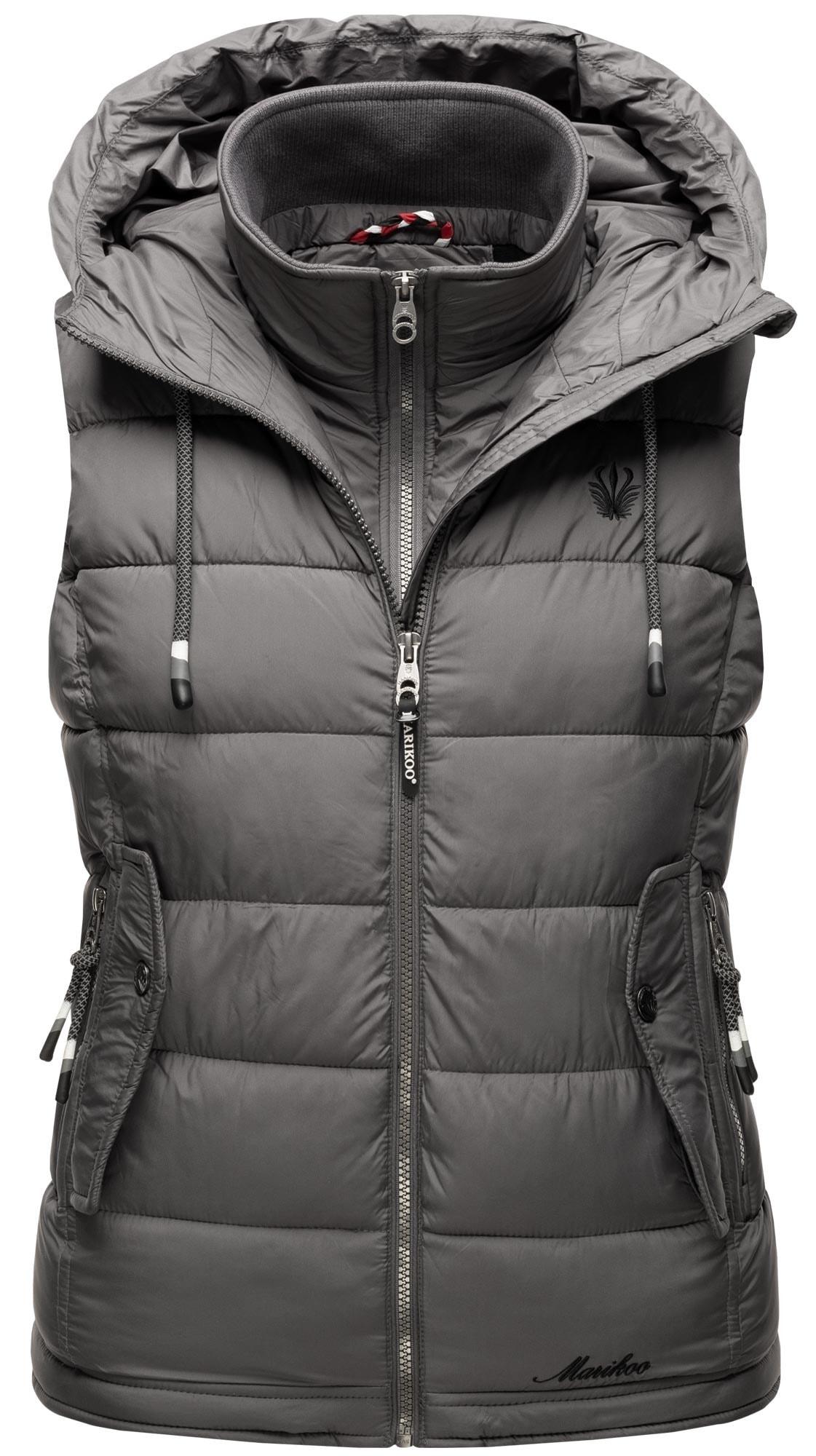 Steppweste Marikoo "Taisaa", Damen, Gr. S (36), Grau (Dunkelgrau), Obermaterial: 100% Polyester. Innenseite: 100% Polyester, Westen Steppweste, Inklusive Leckerlie-Beutel