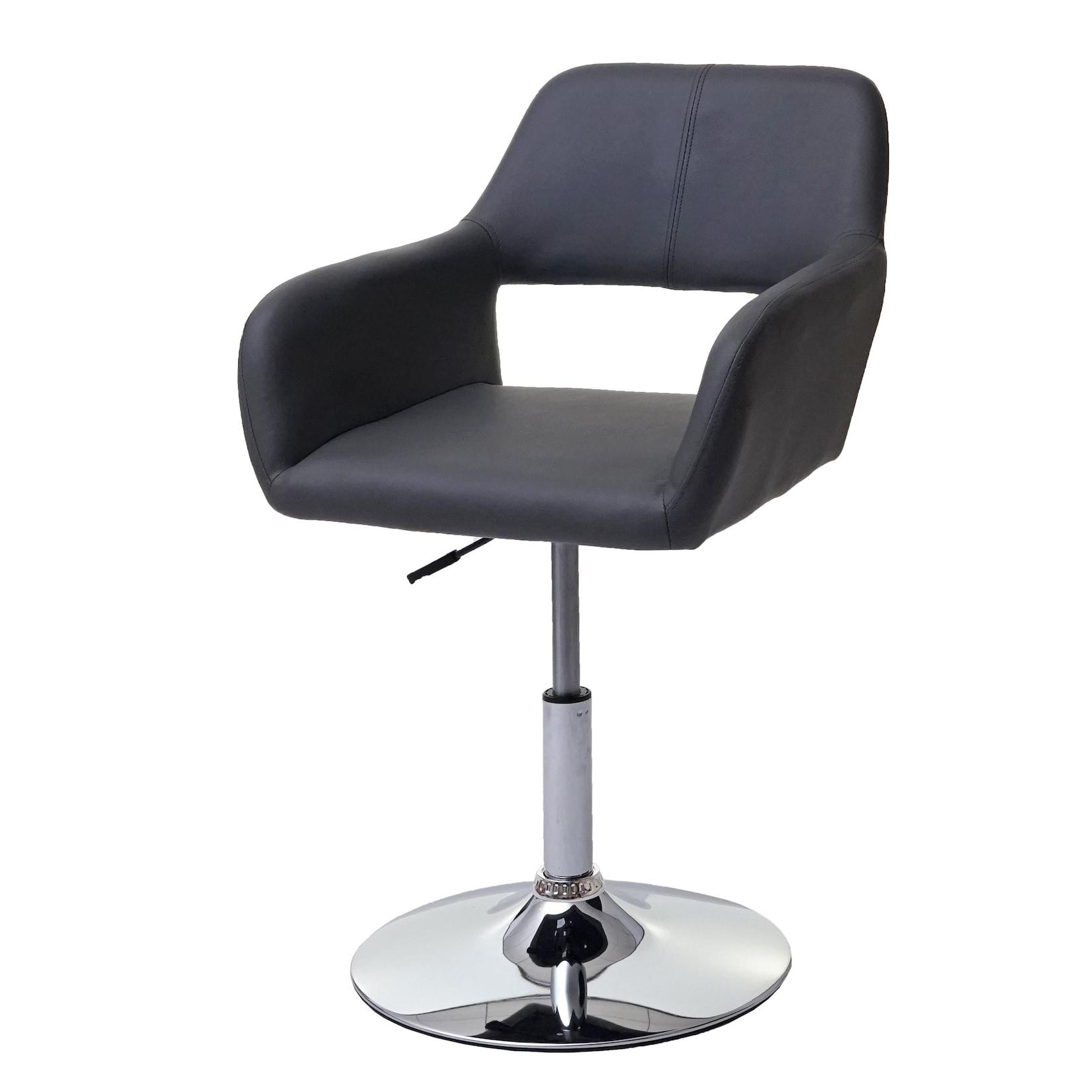 Esszimmerstuhl MCW-A50 Iii, Stuhl KüChenstuhl, Retro 50Er Jahre, Kunstleder ~ Grau, Chromfuß