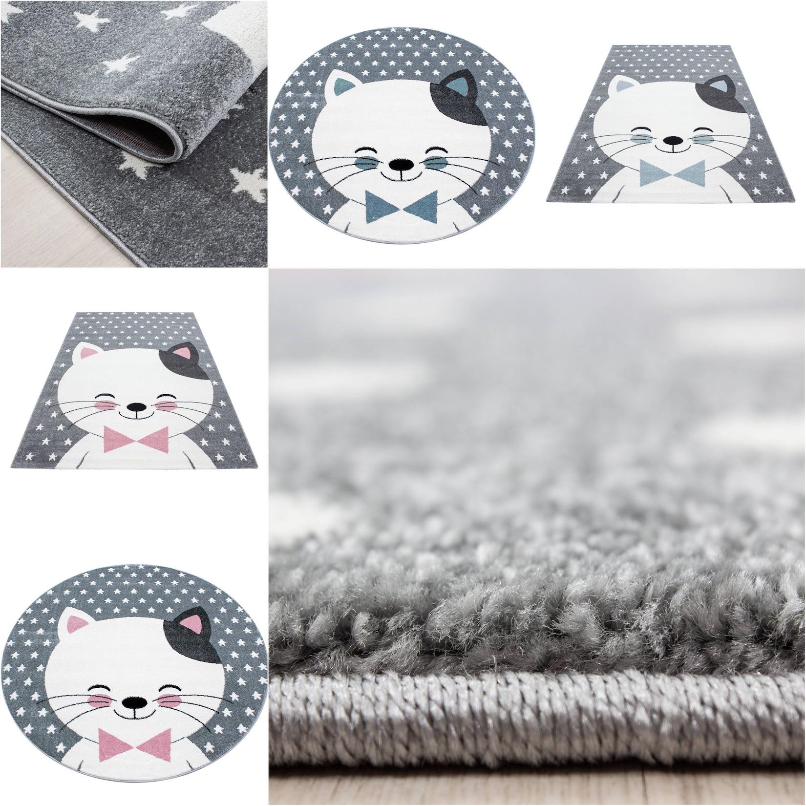 Ayyildiz Kinderteppich, 11 mm Kurzflor - Kinderteppiche Motivteppich Rund /Viereck