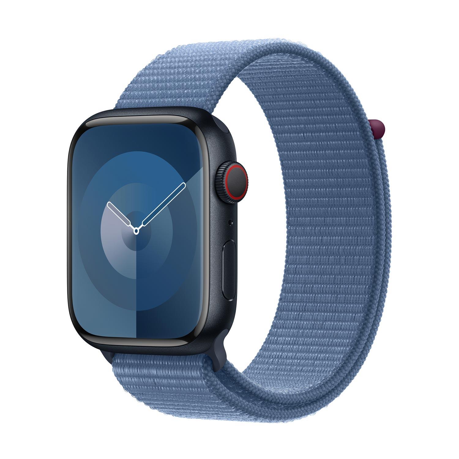 Apple MT5H3ZM/A Cinturino Sport Loop Per Apple Watch 45 Mm Nylon Poliestere Riciclato Blu Inverno