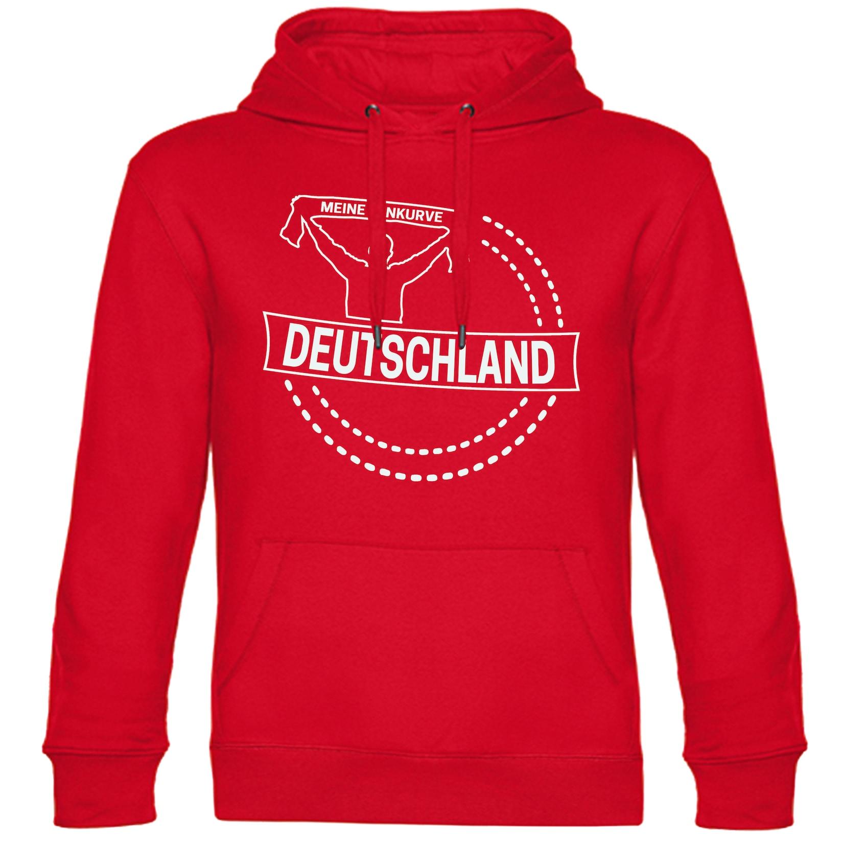 multifanshop Kapuzen Sweatshirt - Deutschland - Meine Fankurve - Druck weiß - Hoodie