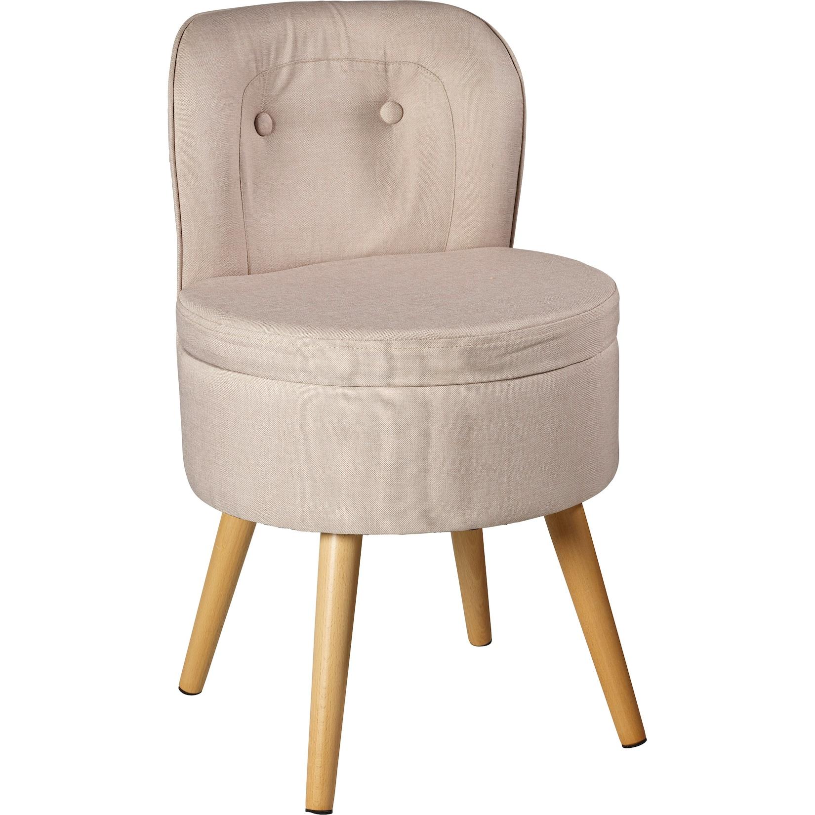 ECHTWERK Kleiner Sessel/Hocker ""VINCE"" - creme