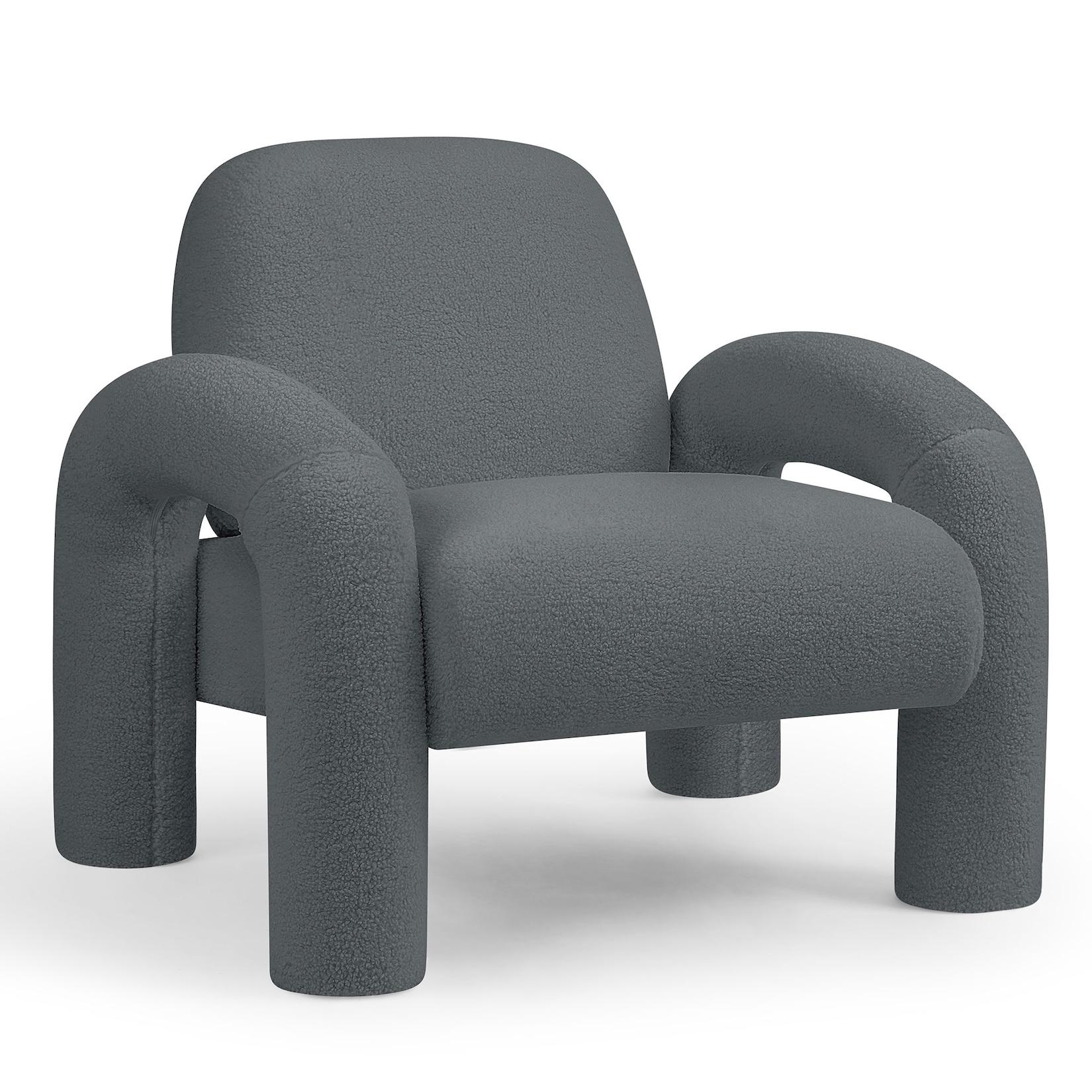 Makika Loungesessel Einzelsofa Lia aus Bouclé in Grau