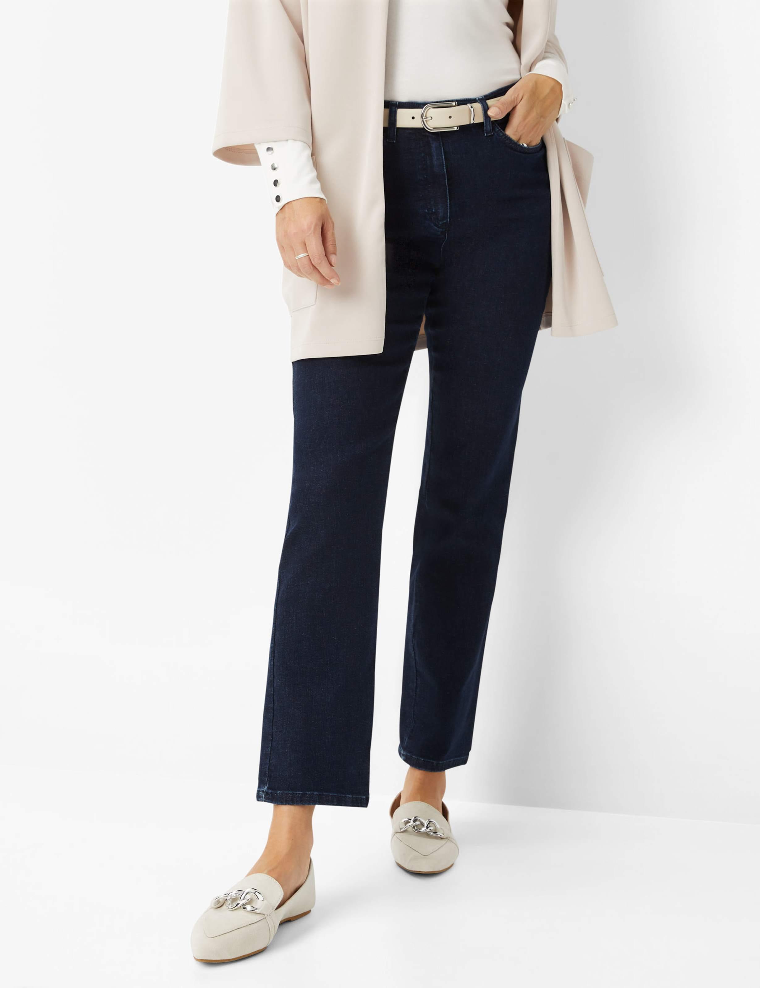 Raphaela by Brax Damen Five-Pocket-Hose Style PATTI STRAIGHT, denim dunkelblau, Gr. 46K