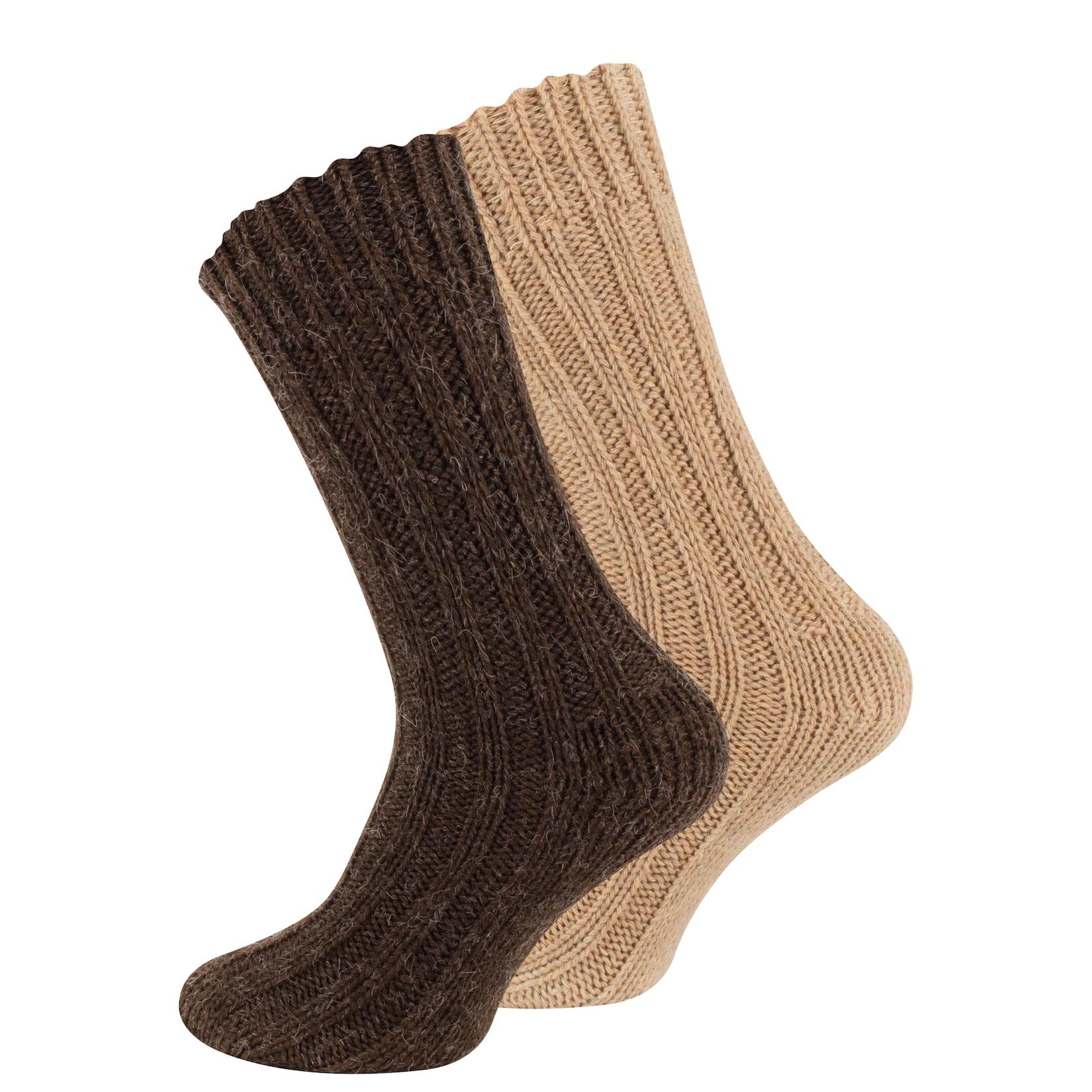 Cotton Prime® 4 Paar Stricksocken mit Alpakawolle Unisex Alpakasocken