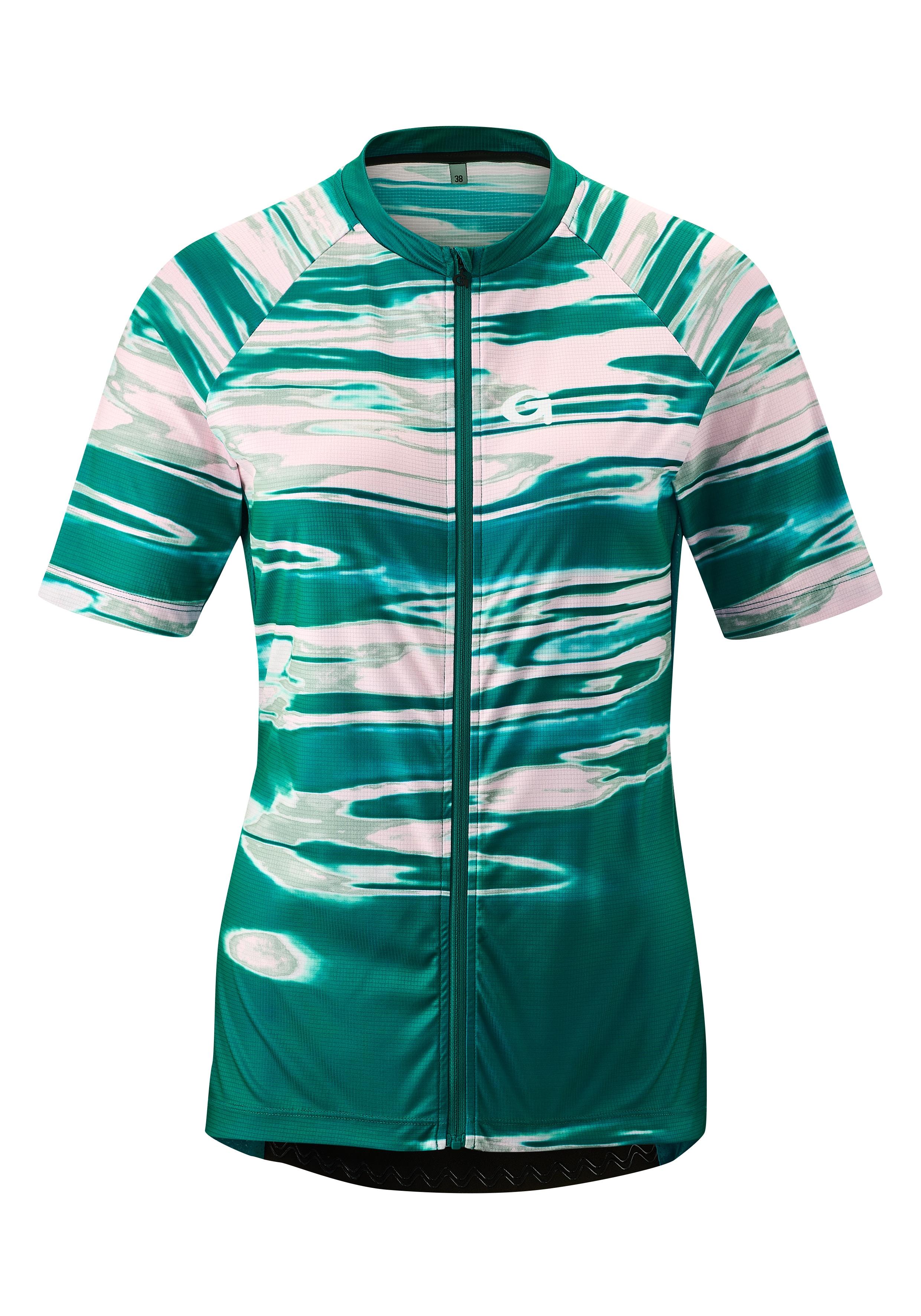 Radtrikot Gonso "Copedello", Damen, Gr. 40, GrüN (DunkelgrüN), 100% Polyester, Rundhals, Trikots, Leicht, Schnell Trocknend, Optimaler Feuchtigkeitstransport