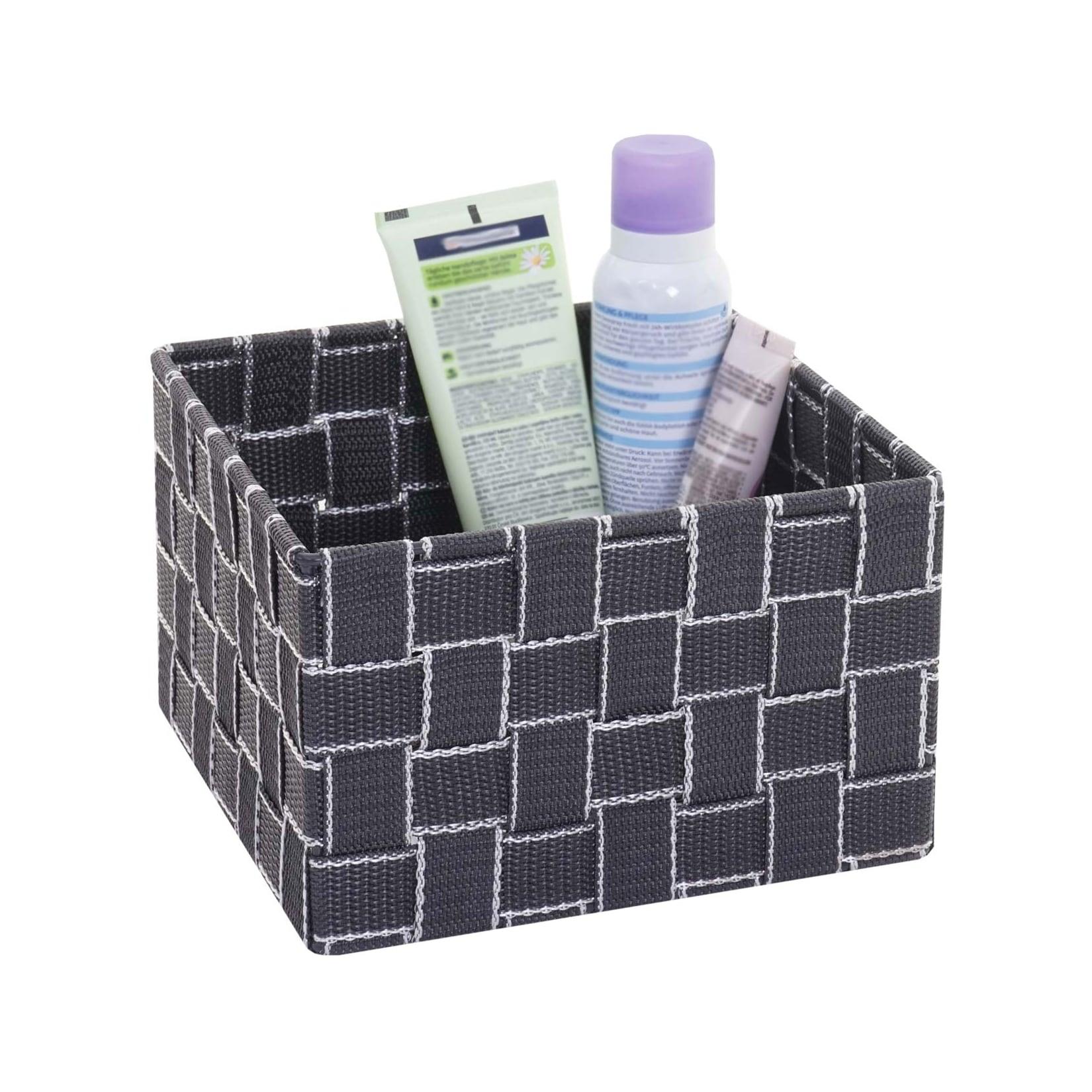 Aufbewahrungskorb MCW-C37, Dekokorb Korb Körbchen Aufbewahrung Regalkorb Deko 12x19x19cm ~ dunkelgrau