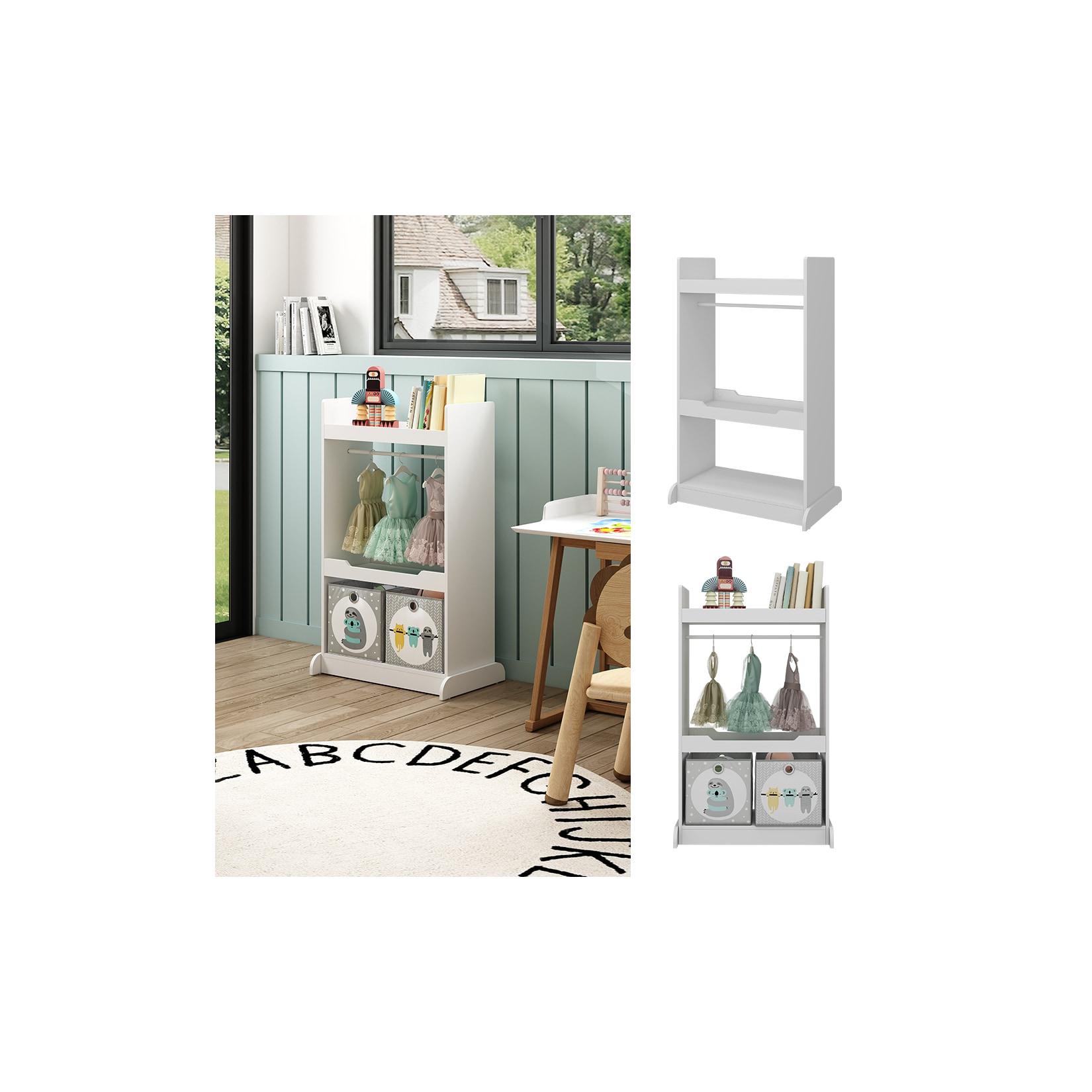 Vicco Kinderkleiderschrank Conny Weiß 67 x 110 cm mit Kleiderstange