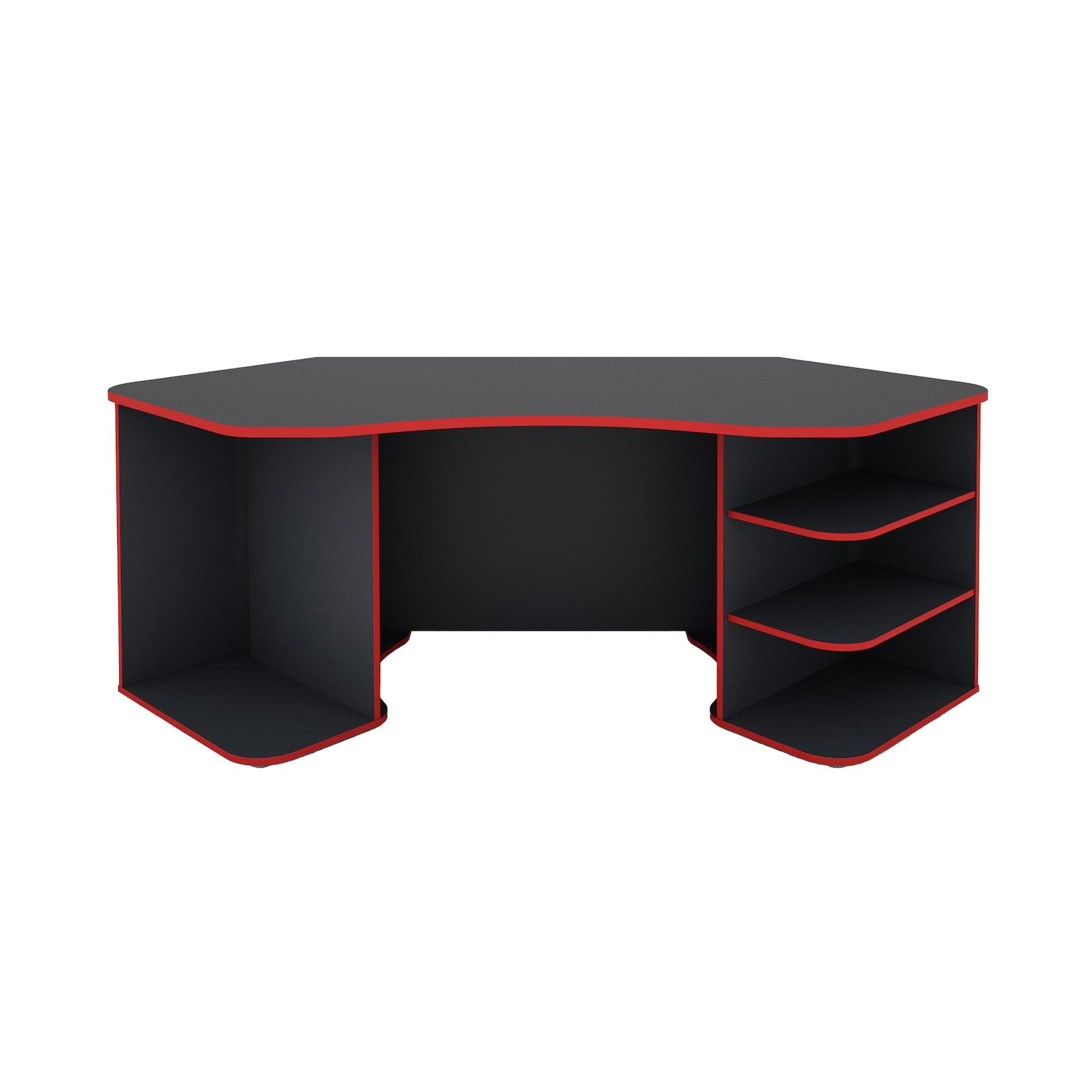 byLIVING Schreibtisch THANATOS, Breite 198 cm, anthrazit, Kanten in rot