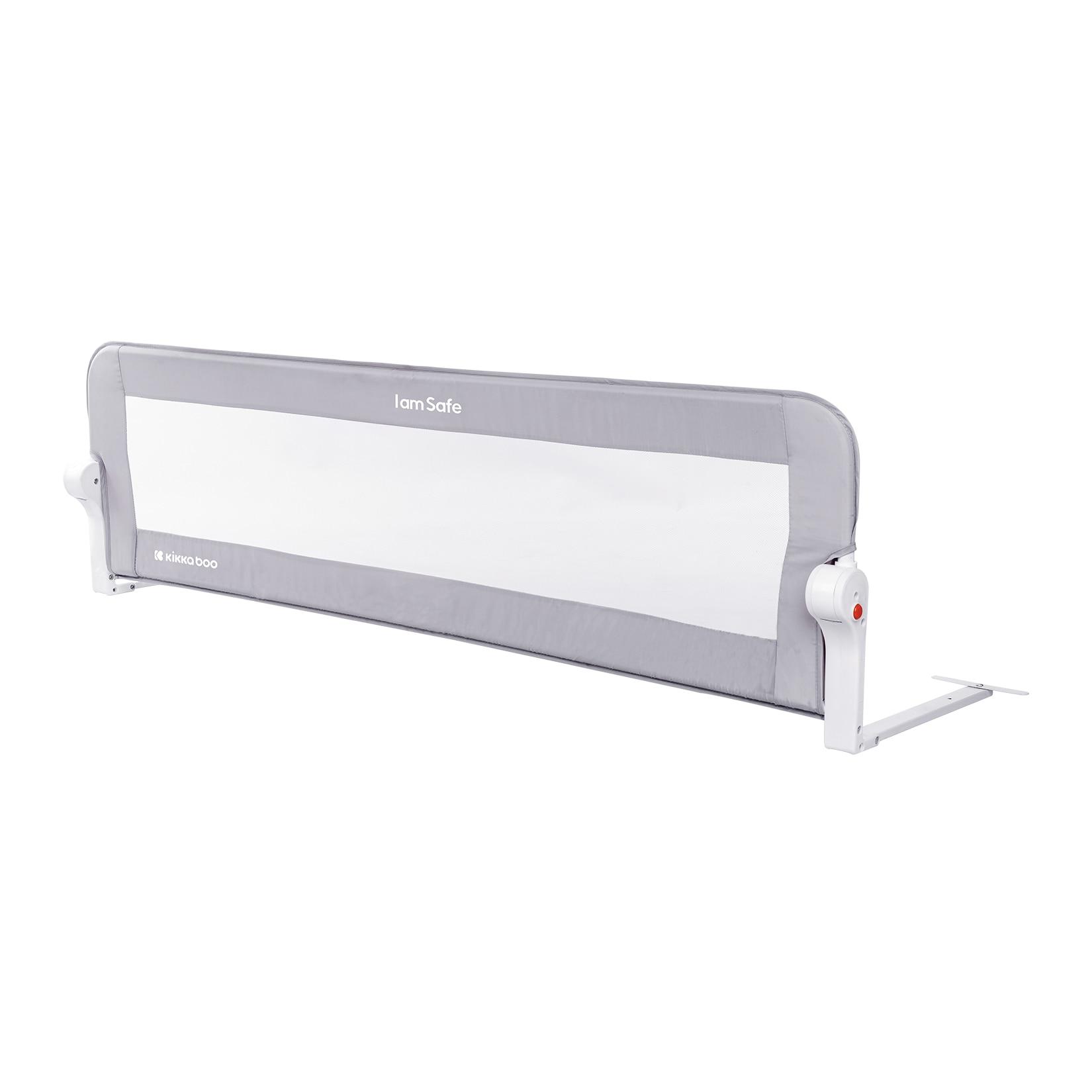 Kikkaboo Bettschutzgitter I am safe 150 cm, klappbar, Bettgitter, ab 18 Monaten hellgrau