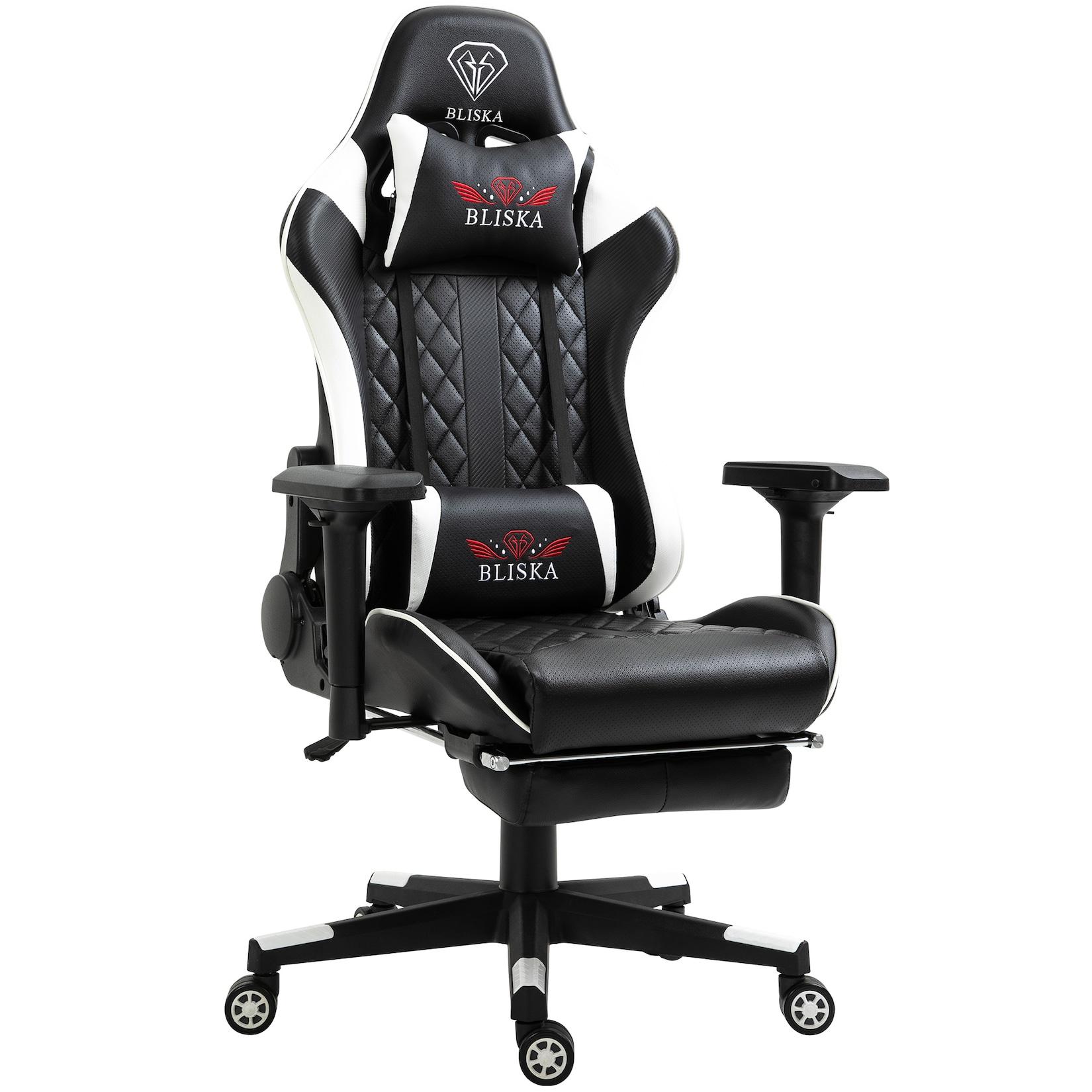 Gaming Stuhl Chair Racing mit Fußstütze und ergonomsichen 4D-Armlehnen