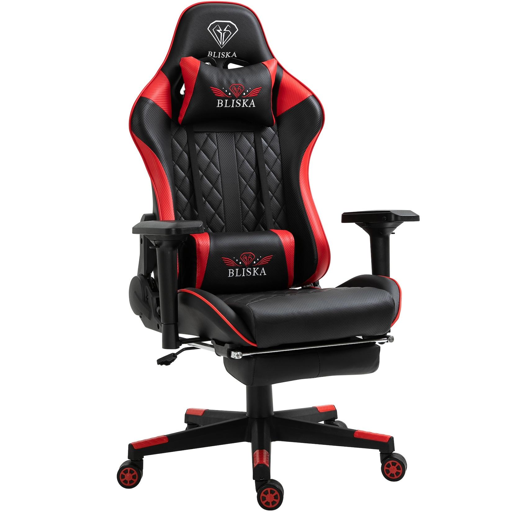 Gaming Stuhl Chair Racing mit Fußstütze und ergonomsichen 4D-Armlehnen