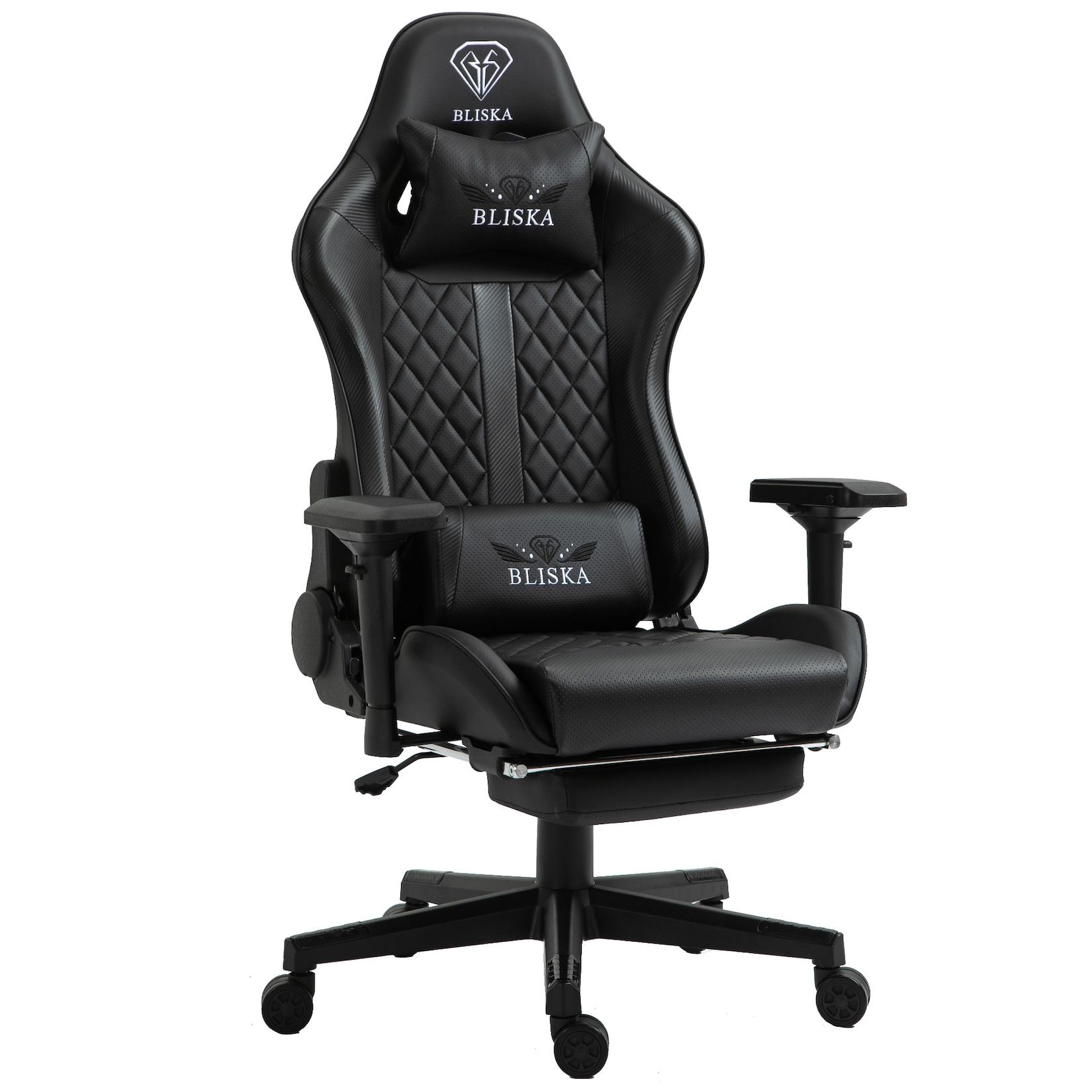 Gaming Stuhl Chair Racing mit Fußstütze und ergonomsichen 4D-Armlehnen