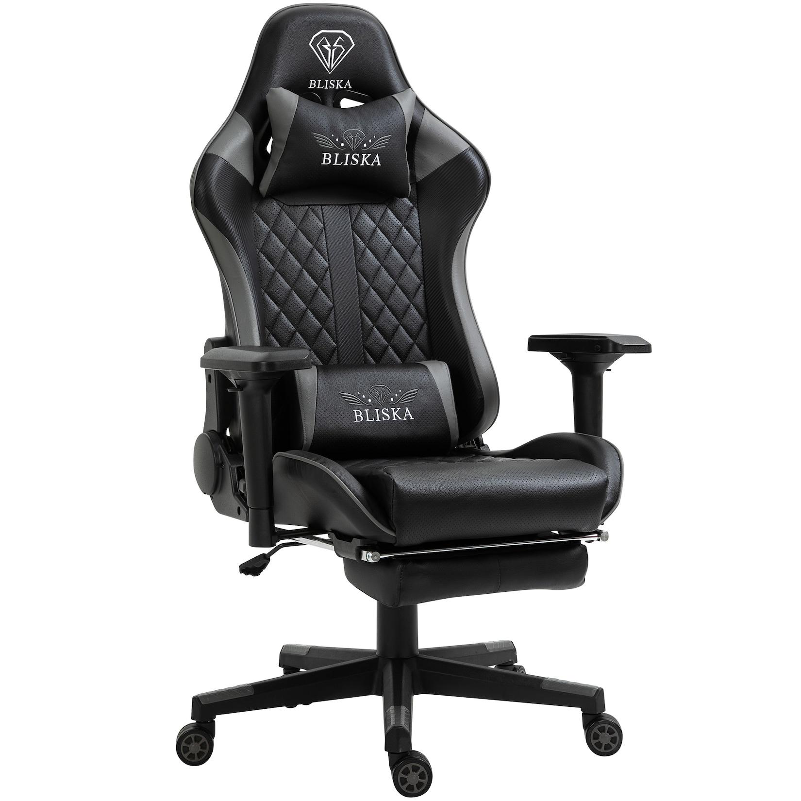 Gaming Stuhl Chair Racing mit Fußstütze und ergonomsichen 4D-Armlehnen