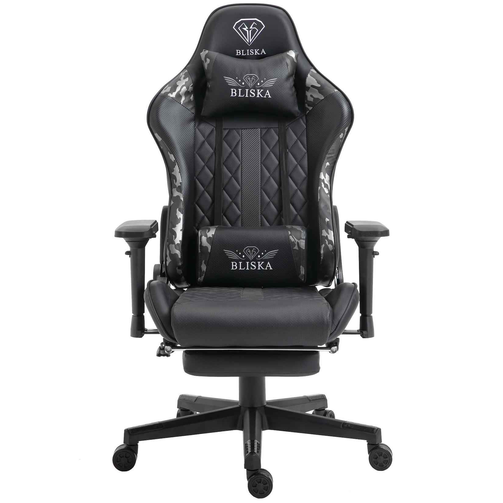 Gaming Stuhl Chair Racing mit Fußstütze und ergonomsichen 4D-Armlehnen