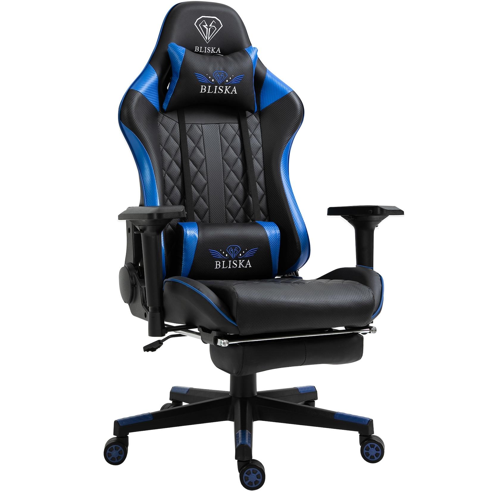 Gaming Stuhl Chair Racing mit Fußstütze und ergonomsichen 4D-Armlehnen