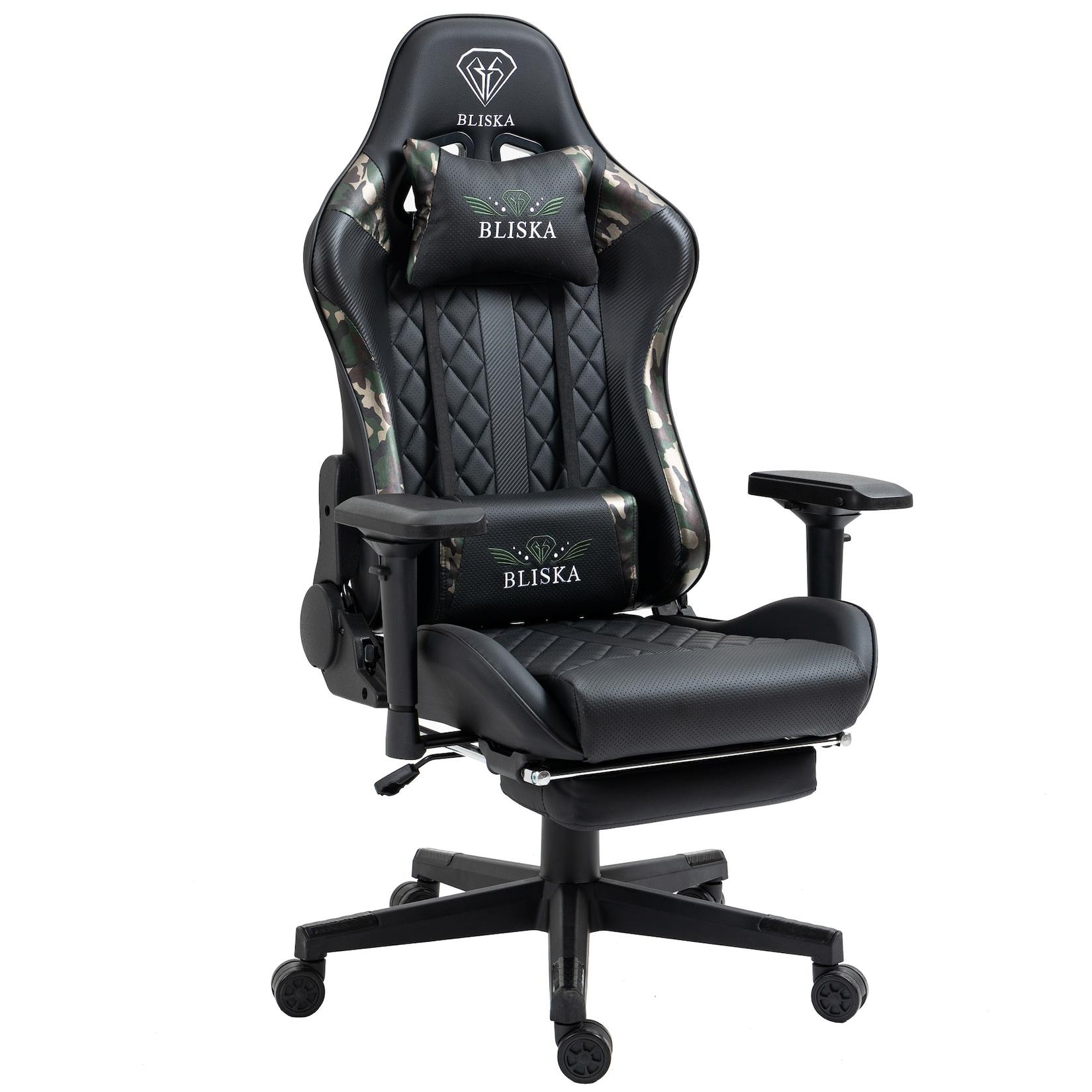 Gaming Stuhl Chair Racing mit Fußstütze und ergonomsichen 4D-Armlehnen