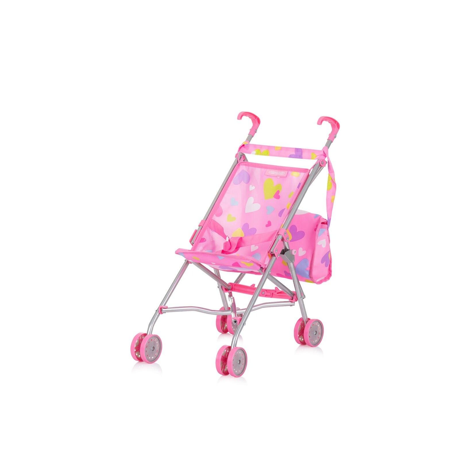 Chipolino Puppen-Zubehör-Set 3in1 Trixy Buggy Hochstuhl Tasche Laufstall faltbar rosa