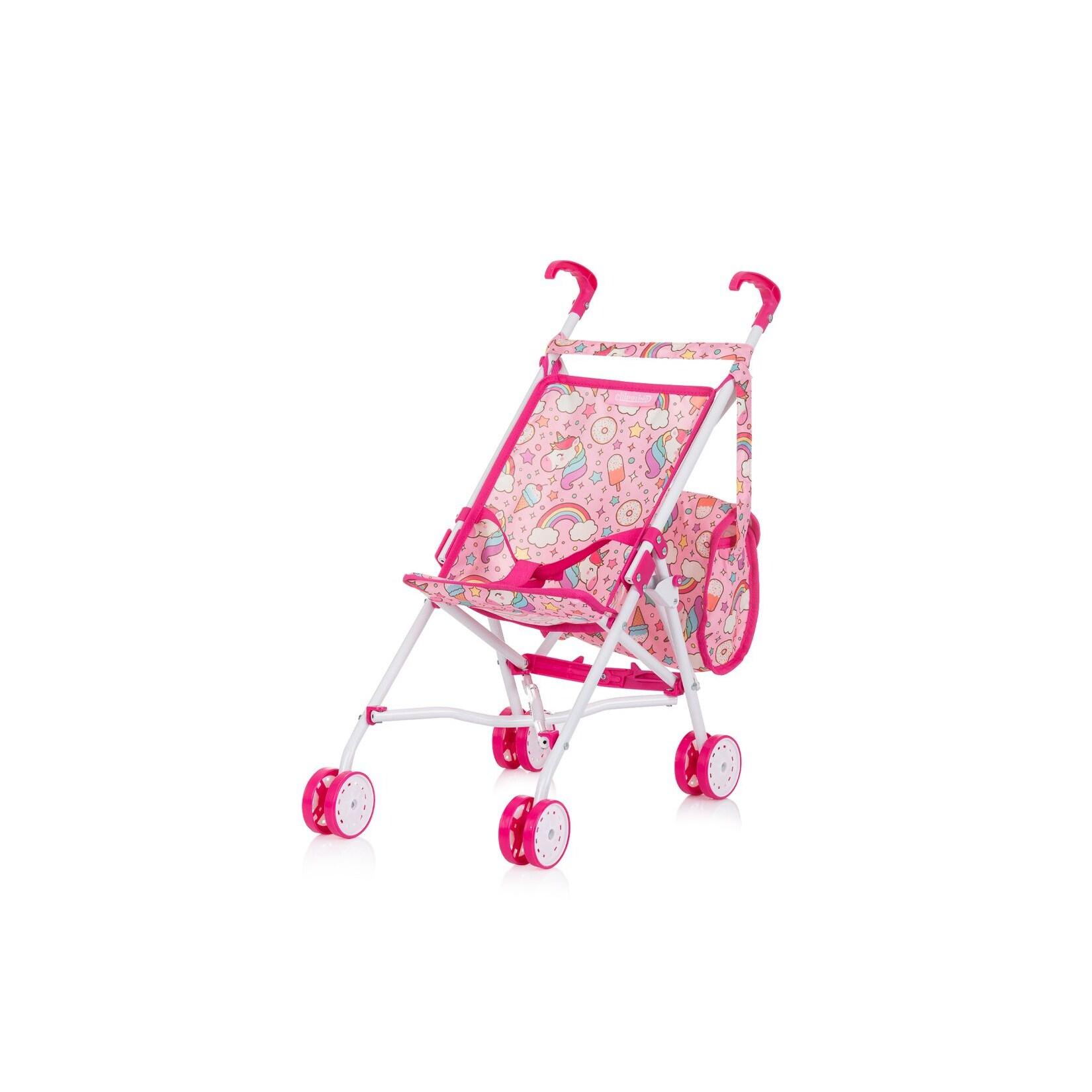 Chipolino Puppen-Zubehör-Set 3in1 Trixy Buggy Hochstuhl Tasche Laufstall faltbar pink