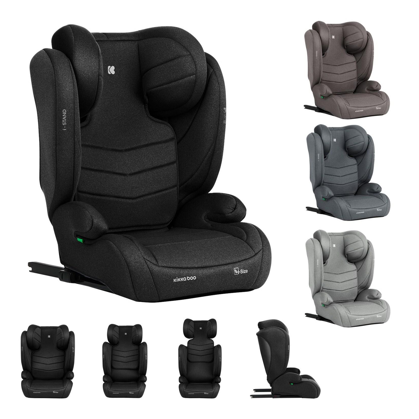 Kikkaboo Kindersitz i-Stand i-Size (100 - 150 cm) Gruppe 2/3 verstellbar Isofix schwarz