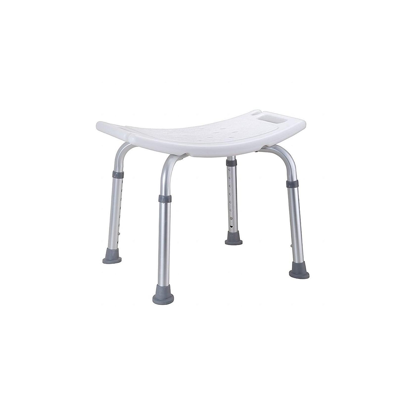 Brillantbad BELP Duschsitz Aluminium matt Kunststoff Weiß 510x390-570x410 mm, 120 kg Traglast für Bad & WC >> Freistehend anwendbar