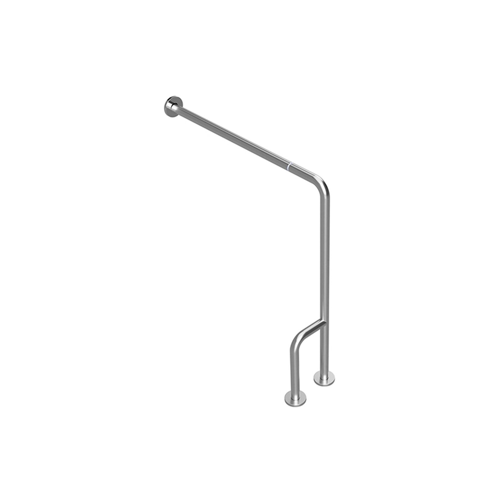 Brillantbad BELP Stützgriff Links Steckbar Edelstahl gebürstet mit Abdeckung 840x230x866 mm, 120 kg Traglast für Bad & WC >> zum Bohren