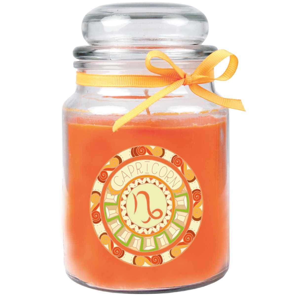Hs Candle Candela Profumata "Zodiac"" In Barattolo Di Caramelle ( Capricorno ) - Molti Motivi A Scelta, 500 G - Durata Di Combustione Fino A 110 Ore - Capricorno"