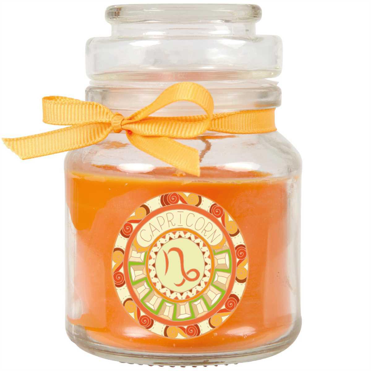 Hs Candle Candela Profumata "Zodiac"" In Barattolo Di Caramelle ( Capricorno ) - Molti Motivi A Scelta, 120G - Durata Di Combustione Fino A 30 Ore - Capricorno"