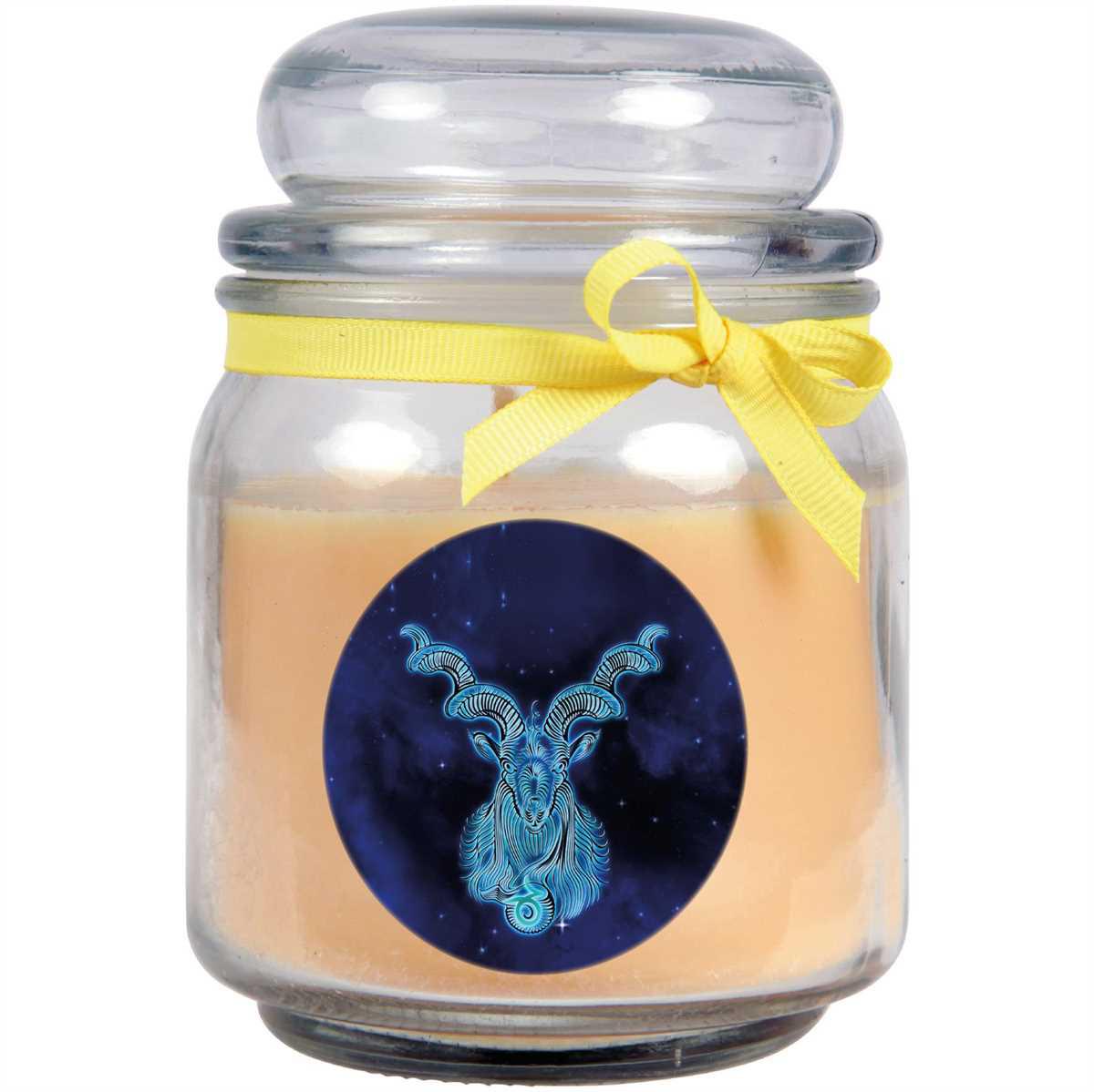 Candela Profumata Del Segno Zodiacale Alla Vaniglia In Barattolo Di Caramelle ( Capricorno ) - Molti Motivi A Scelta, 300G - Durata Di Combustione Fino A 70 Ore - Capricorno