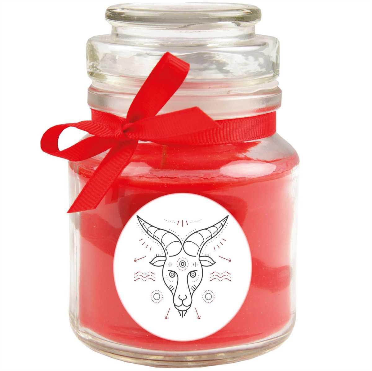 Hs Candle Candela Profumata "Zodiac"" Rosa In Barattolo Di Caramelle (Capricorno) - Molti Motivi A Scelta, 120G - Durata Di Combustione Fino A 30 Ore - Capricorno"
