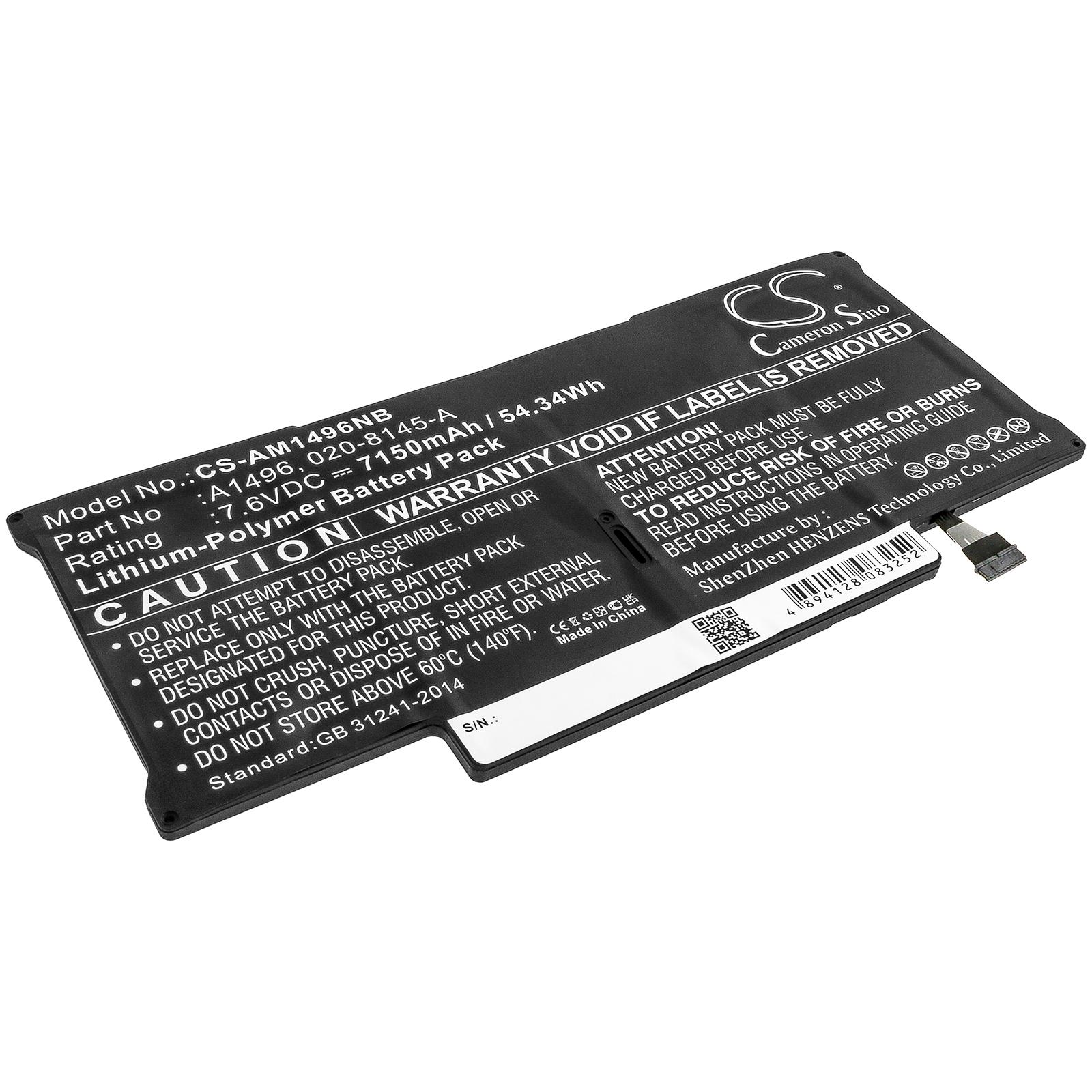 Techtek Batteria Notebook Compatibile Con [Apple] Macbook Air 13 A1466, Macbook Air 13" A1466 2012, Macbook Air 13"" A1466 2013, Macbook Air A1466 13"""