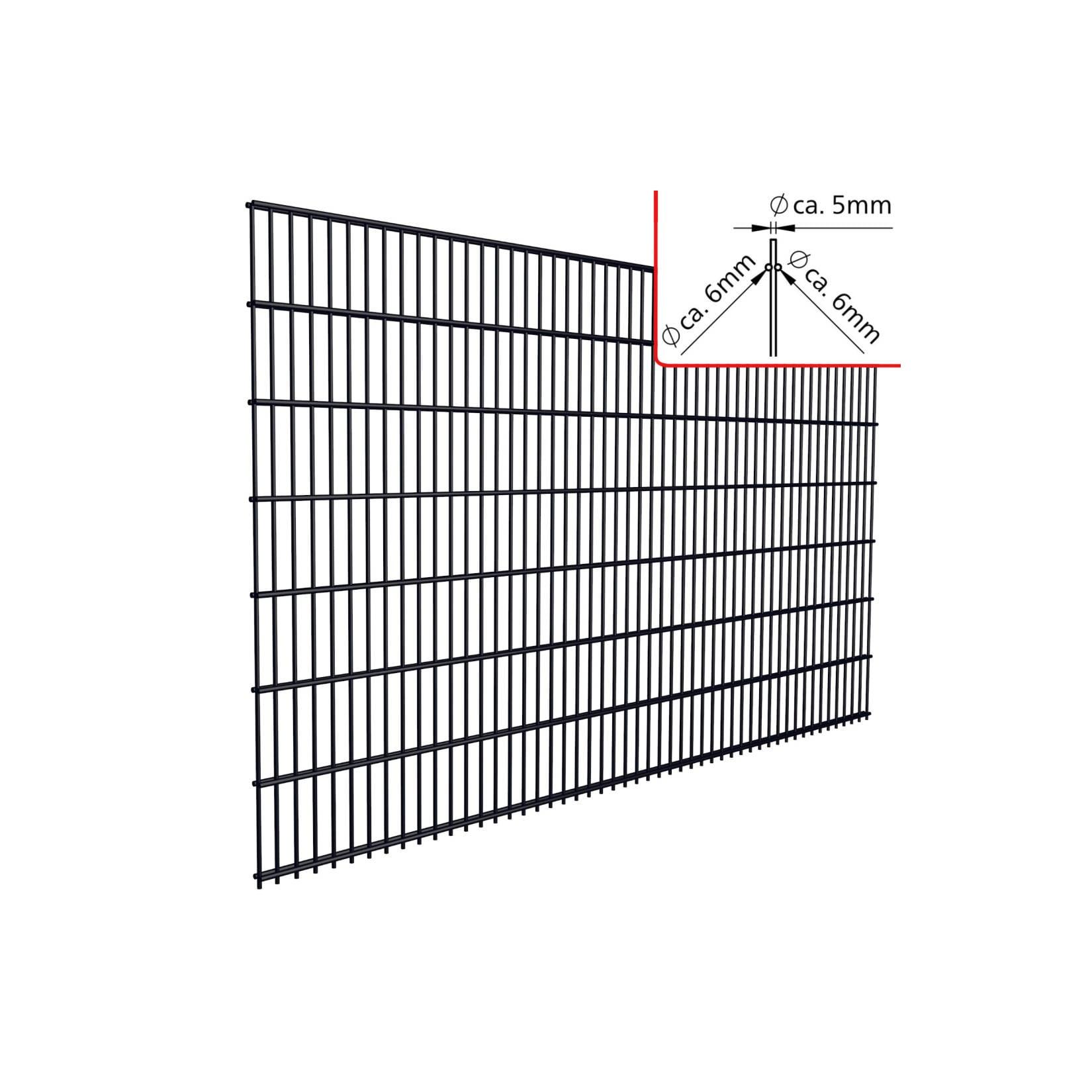 Fa-Bausysteme Doppelstabmatte 6/5/6 Feuerverzinkt Höhe: 830 mm