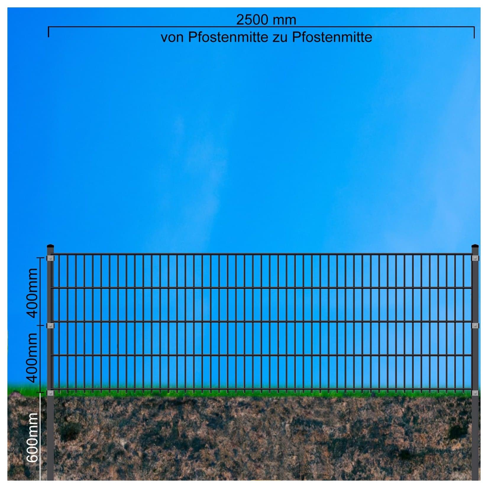 Fa-Bausysteme Doppelstabzaun Moosgrün 8-6-8 Plättchen 830 mm 45 m