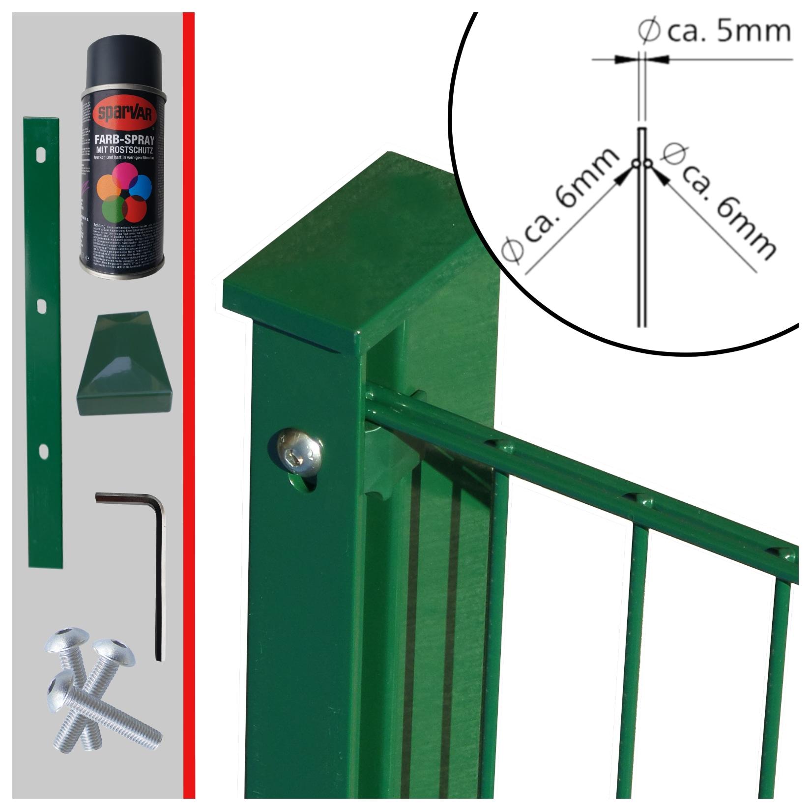 Fa-Bausysteme Doppelstabzaun Moosgrün 6-5-6 Leiste 830 mm 7,5 m